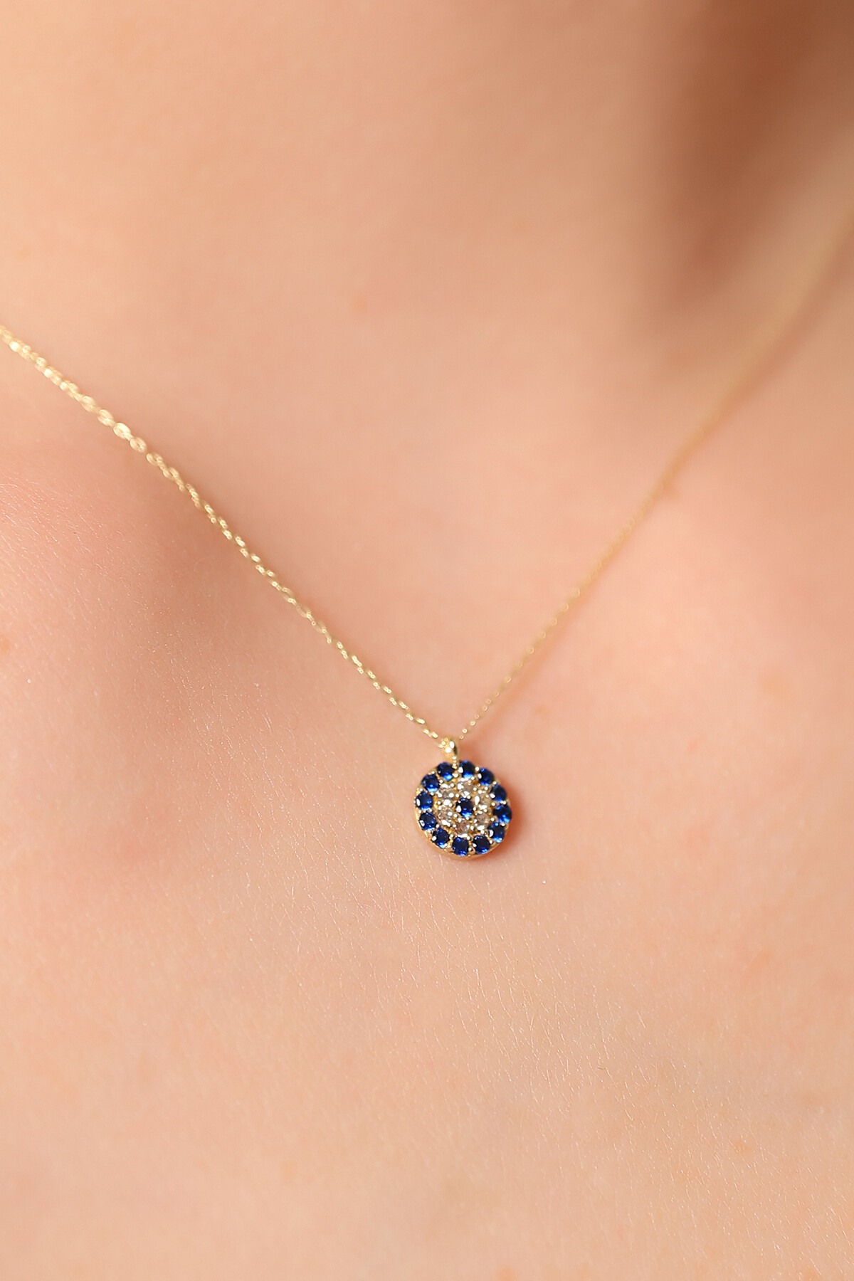 14 Ayar Altın Nazar Kolye