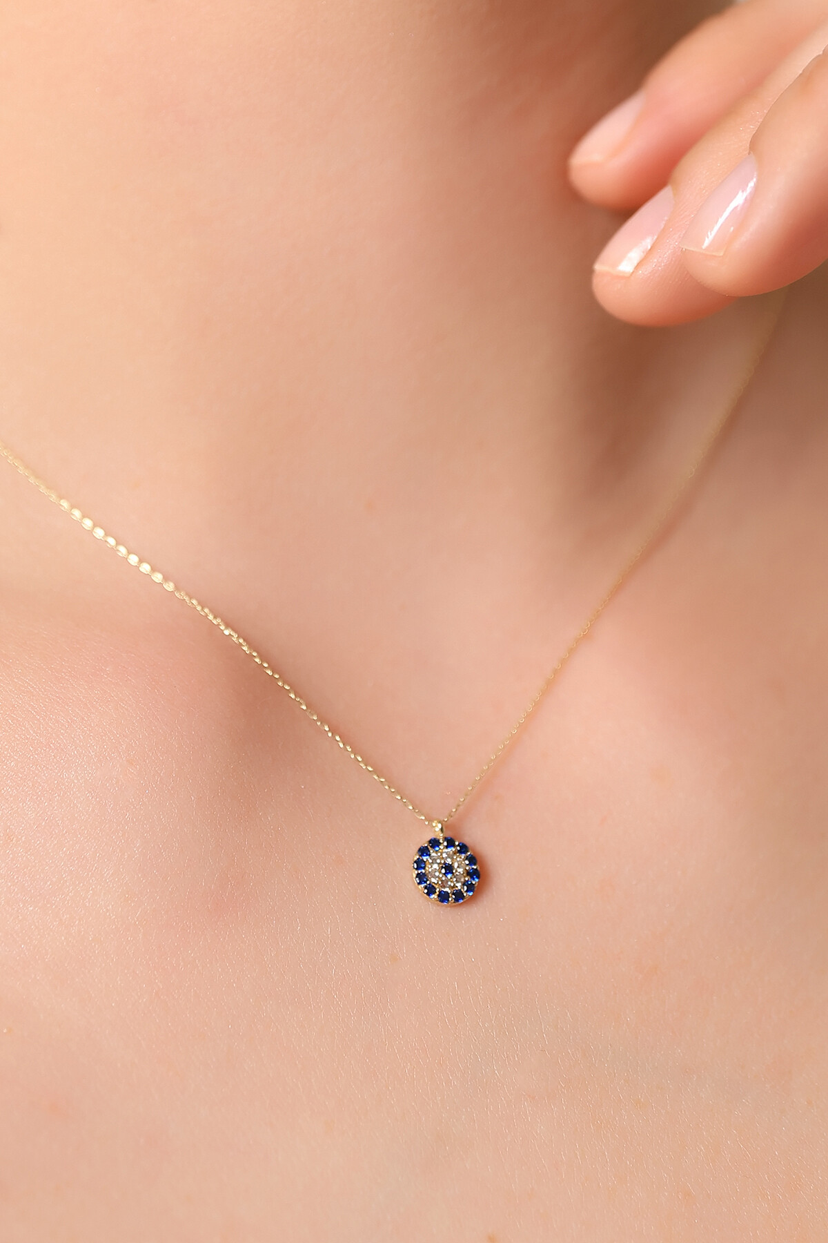 14 Ayar Altın Nazar Kolye