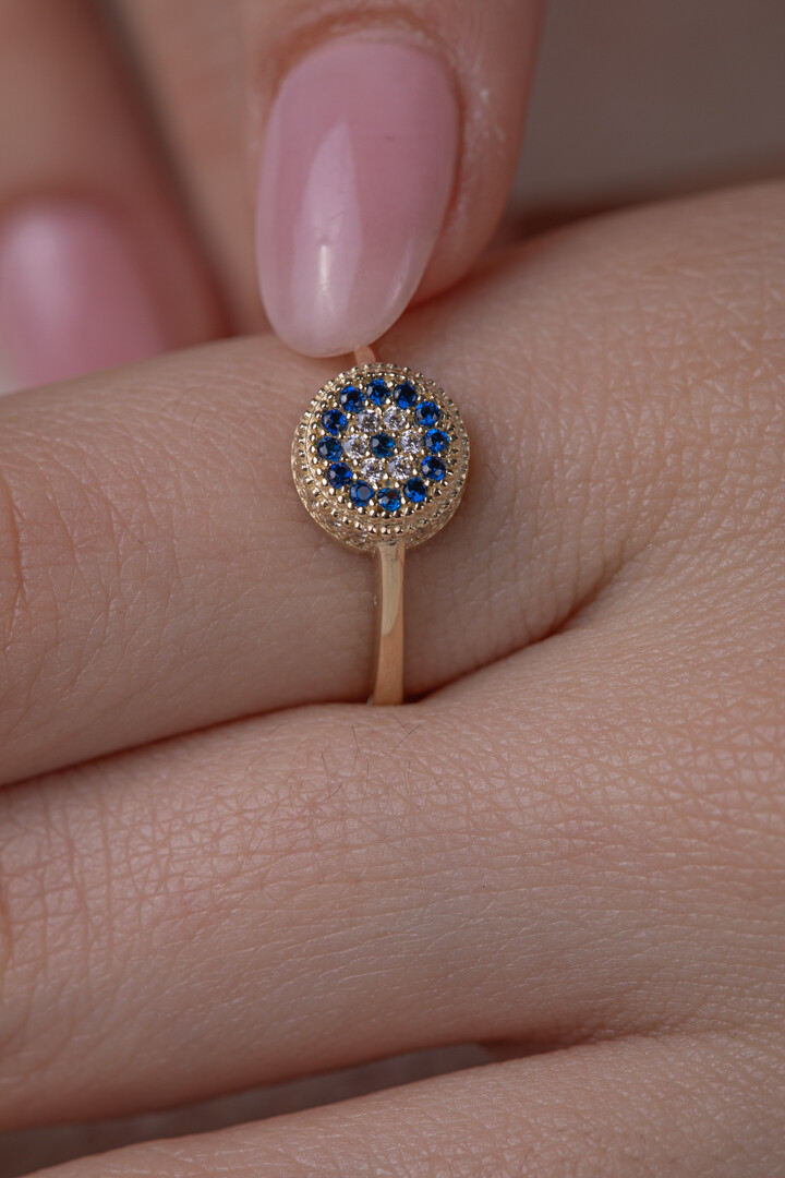 14 Ayar Altın Nazar Yüzük