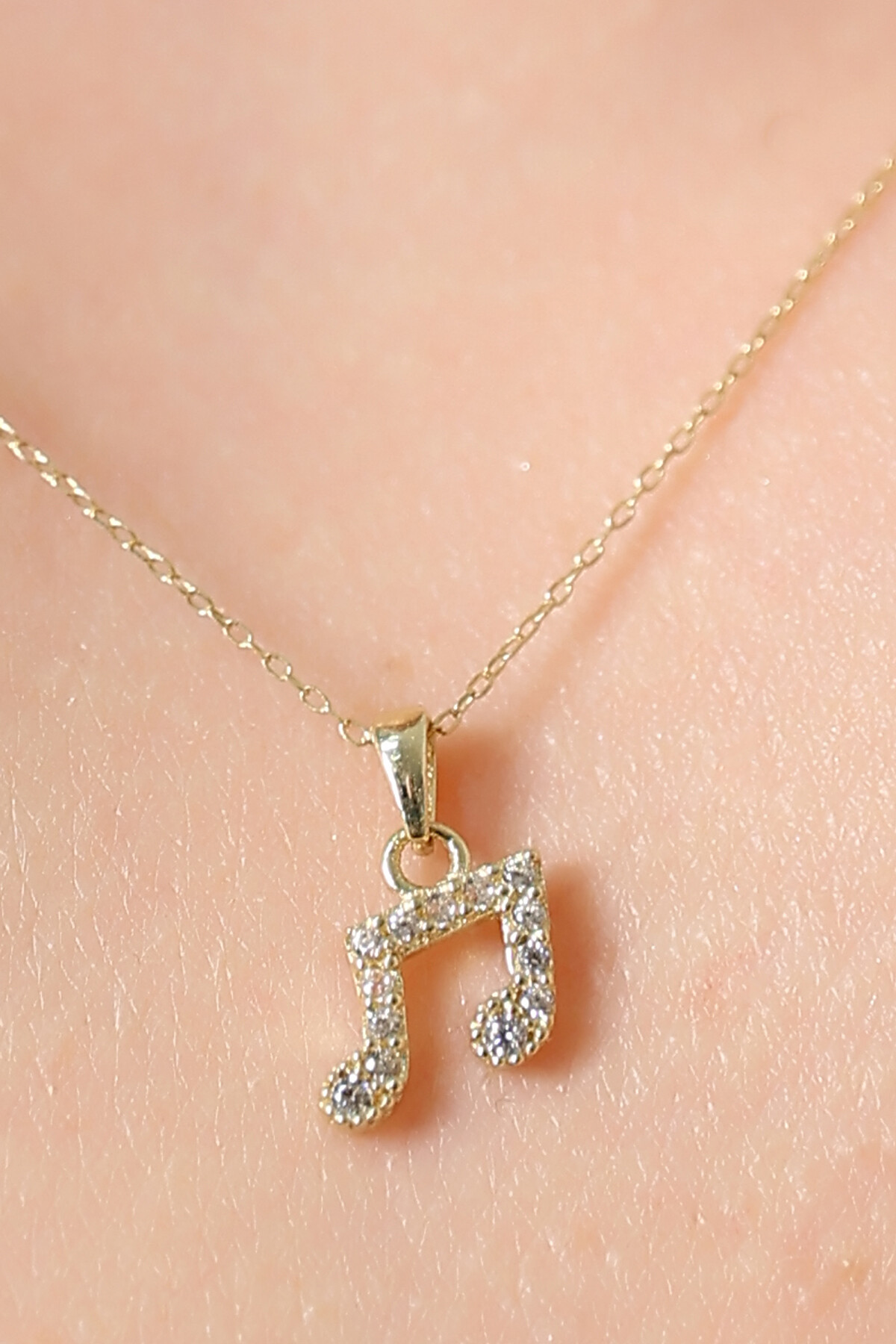 14 Ayar Altın Nota Kolye