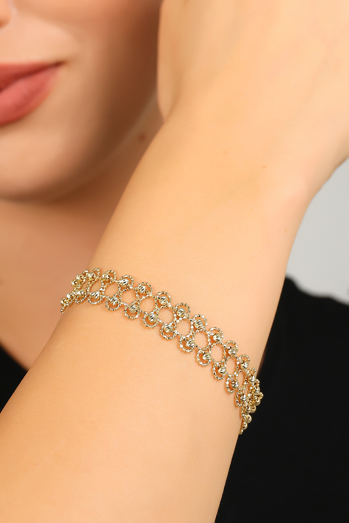 14 Ayar Altın Örgü Motifli Bileklik