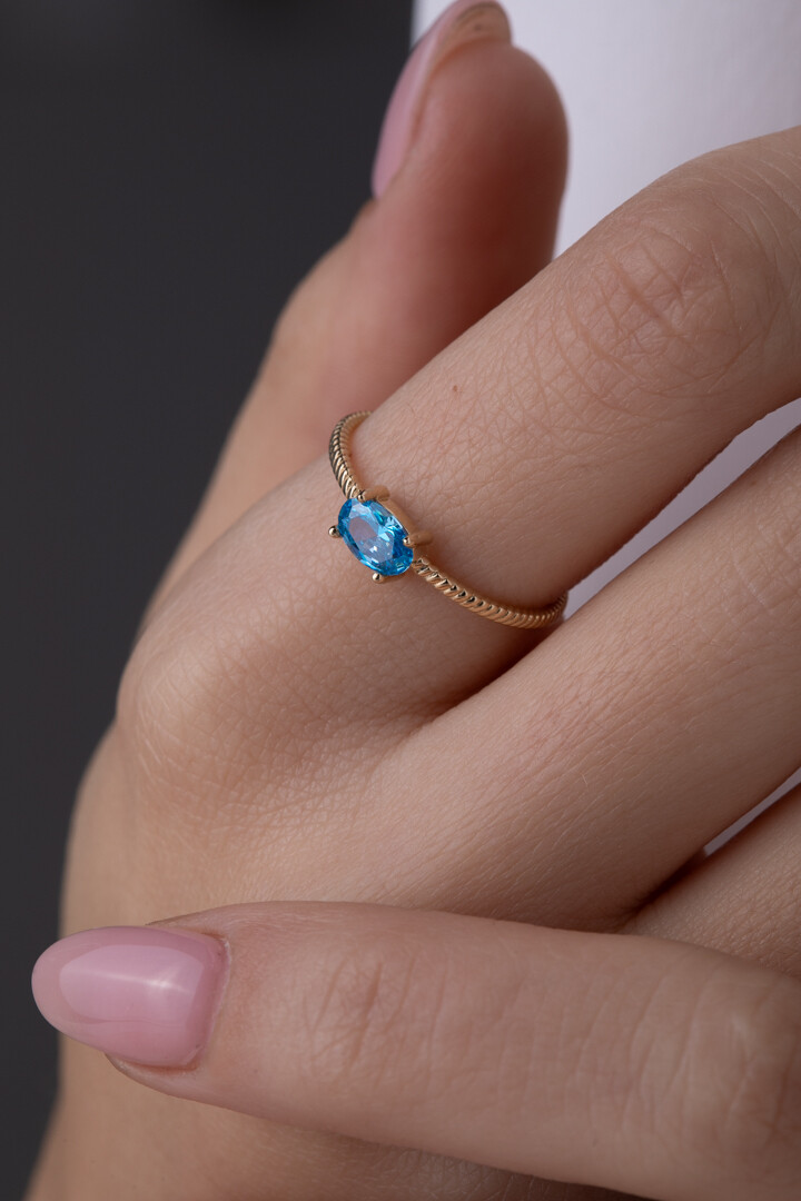 14 Ayar Altın Oval Yüzük