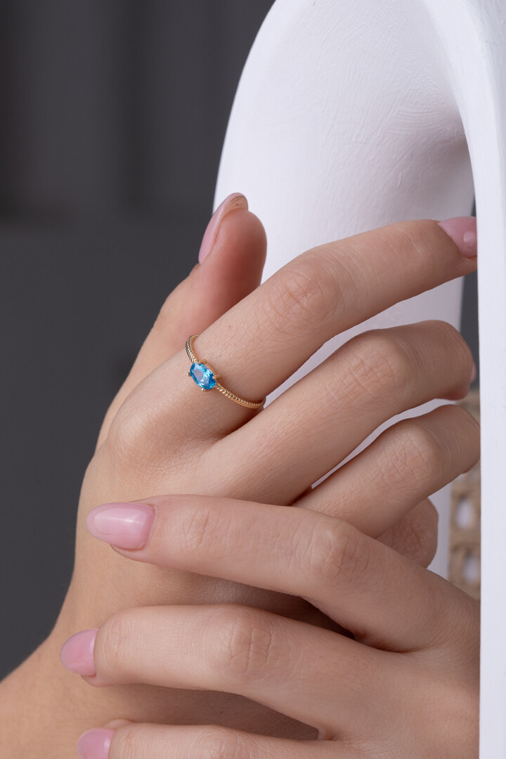 14 Ayar Altın Oval Yüzük