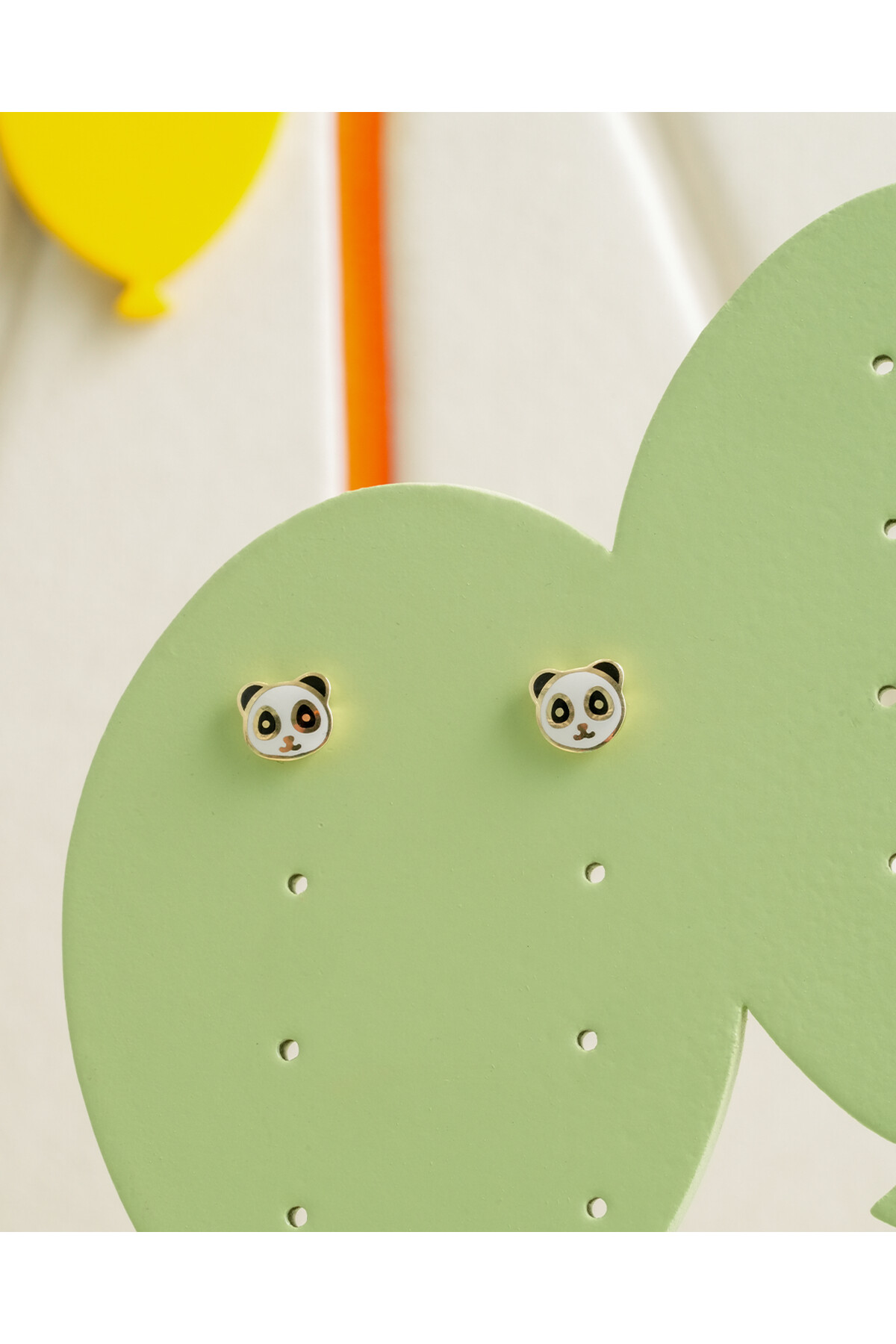 14 Ayar Altın Panda Çocuk Küpe