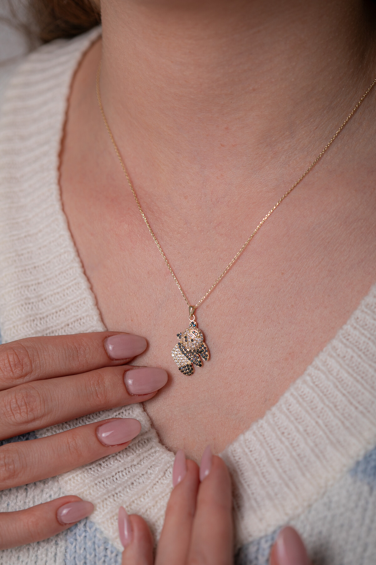 14 Ayar Altın Panda Kolye