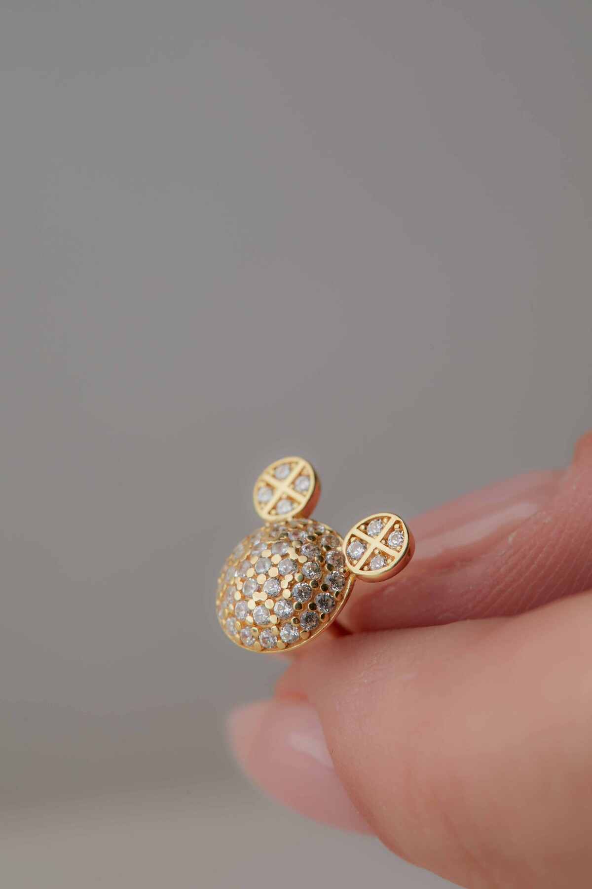 14 Ayar Altın Panda Küpe