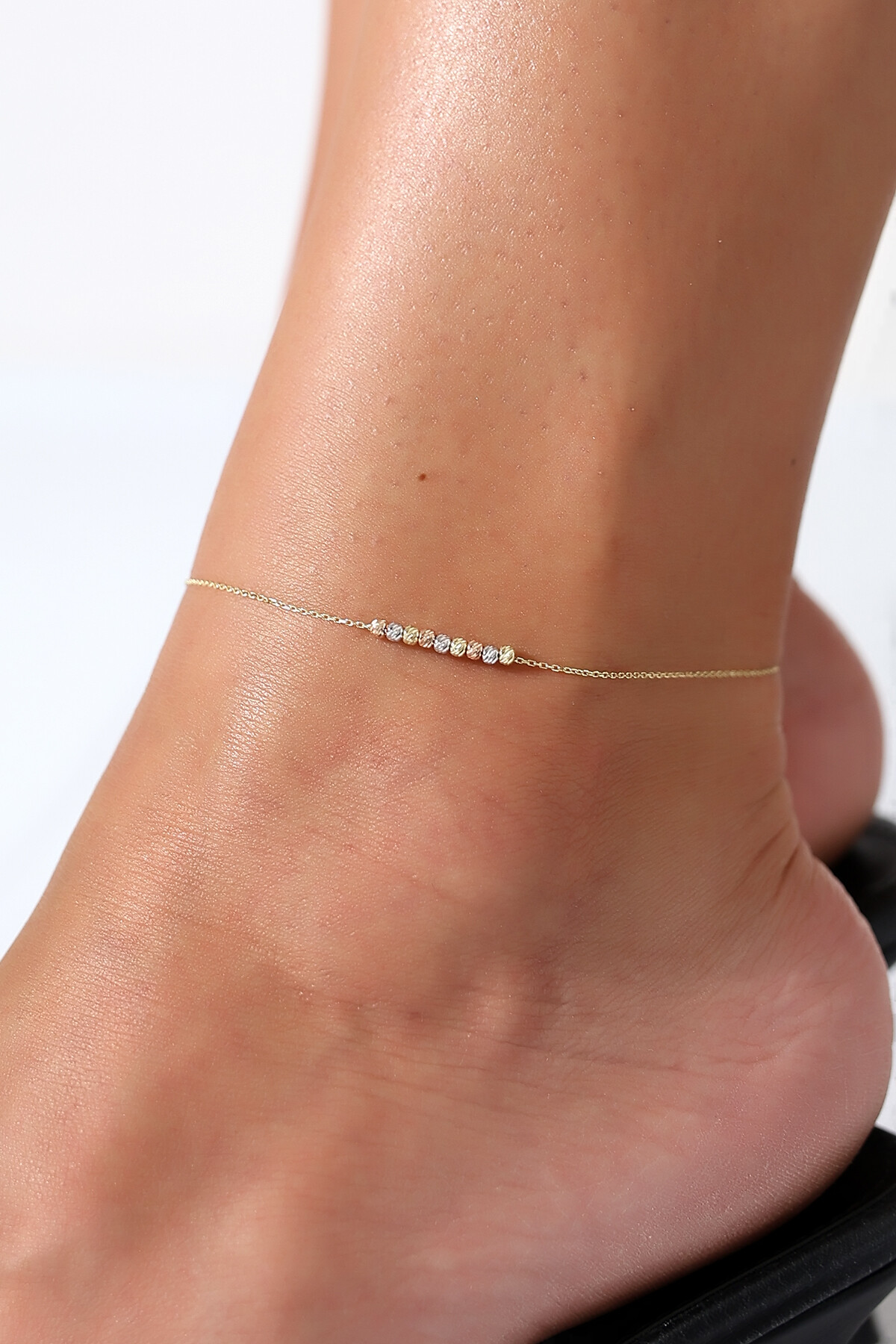 14 Ayar Altın Renkli Dorika Toplu Halhal