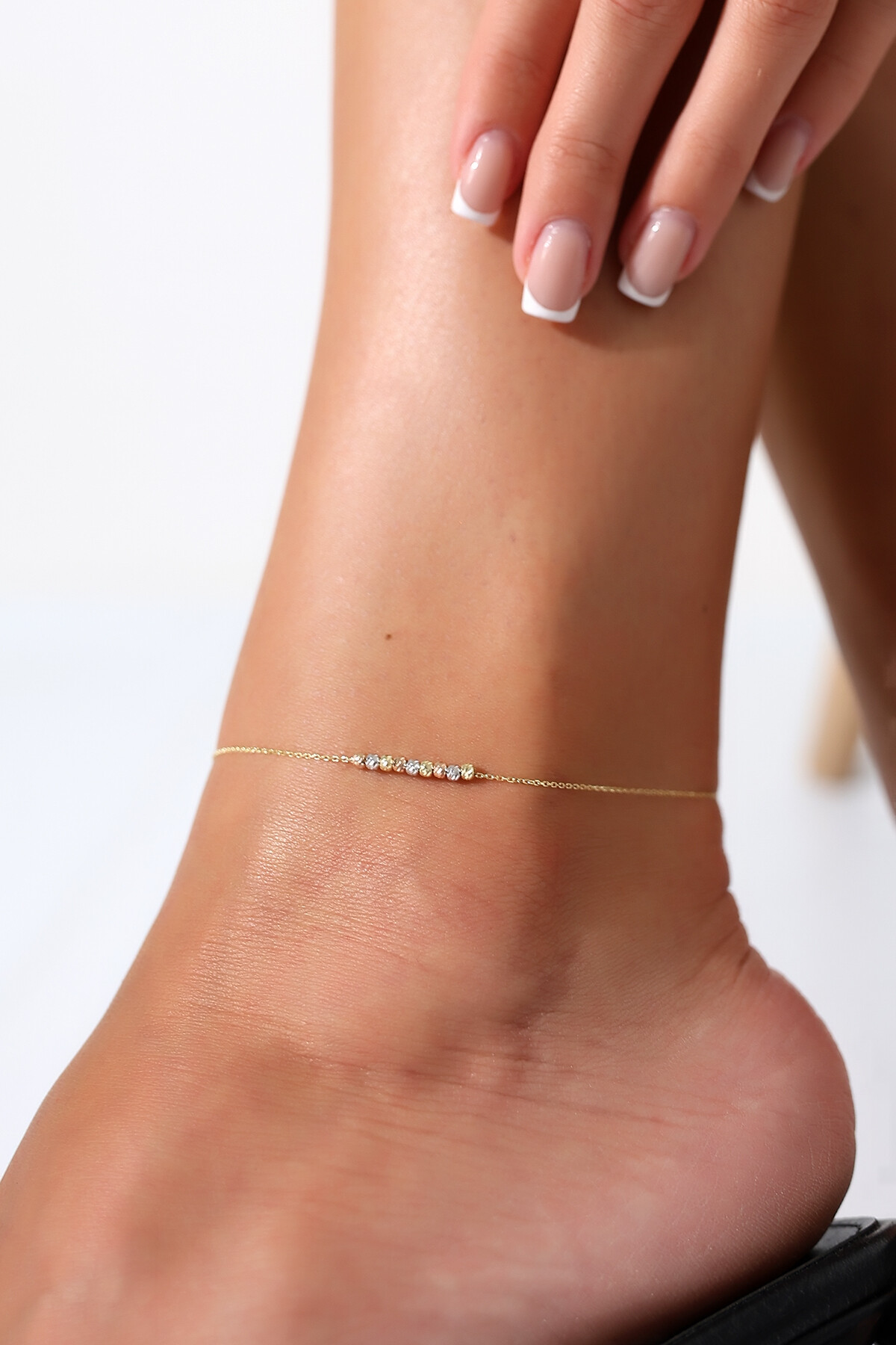 14 Ayar Altın Renkli Dorika Toplu Halhal