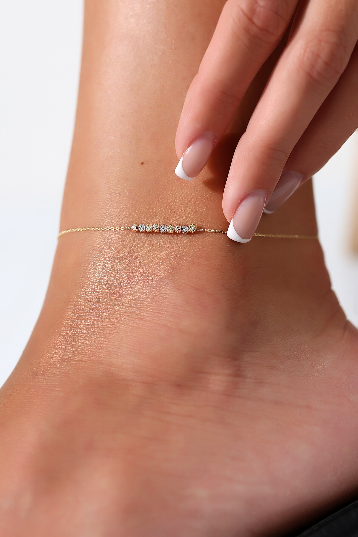 14 Ayar Altın Renkli Dorika Toplu Halhal