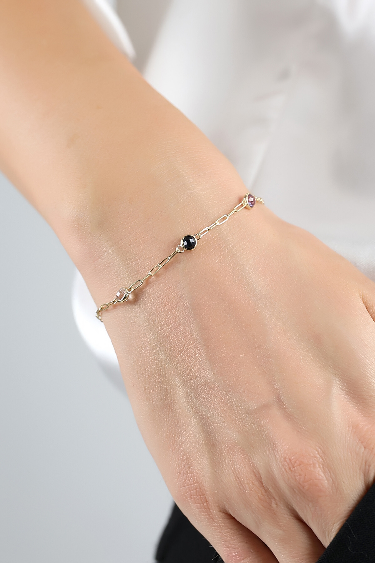 14 Ayar Altın Renkli Taş Bileklik