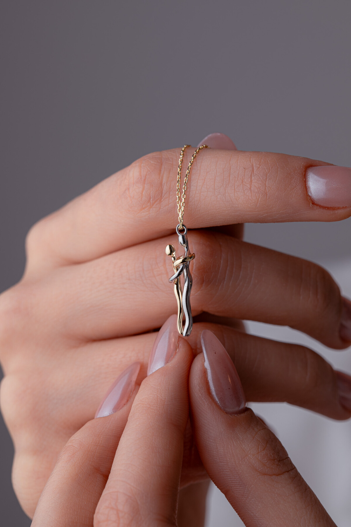 14 Ayar Altın Sarılan Çift Kolye