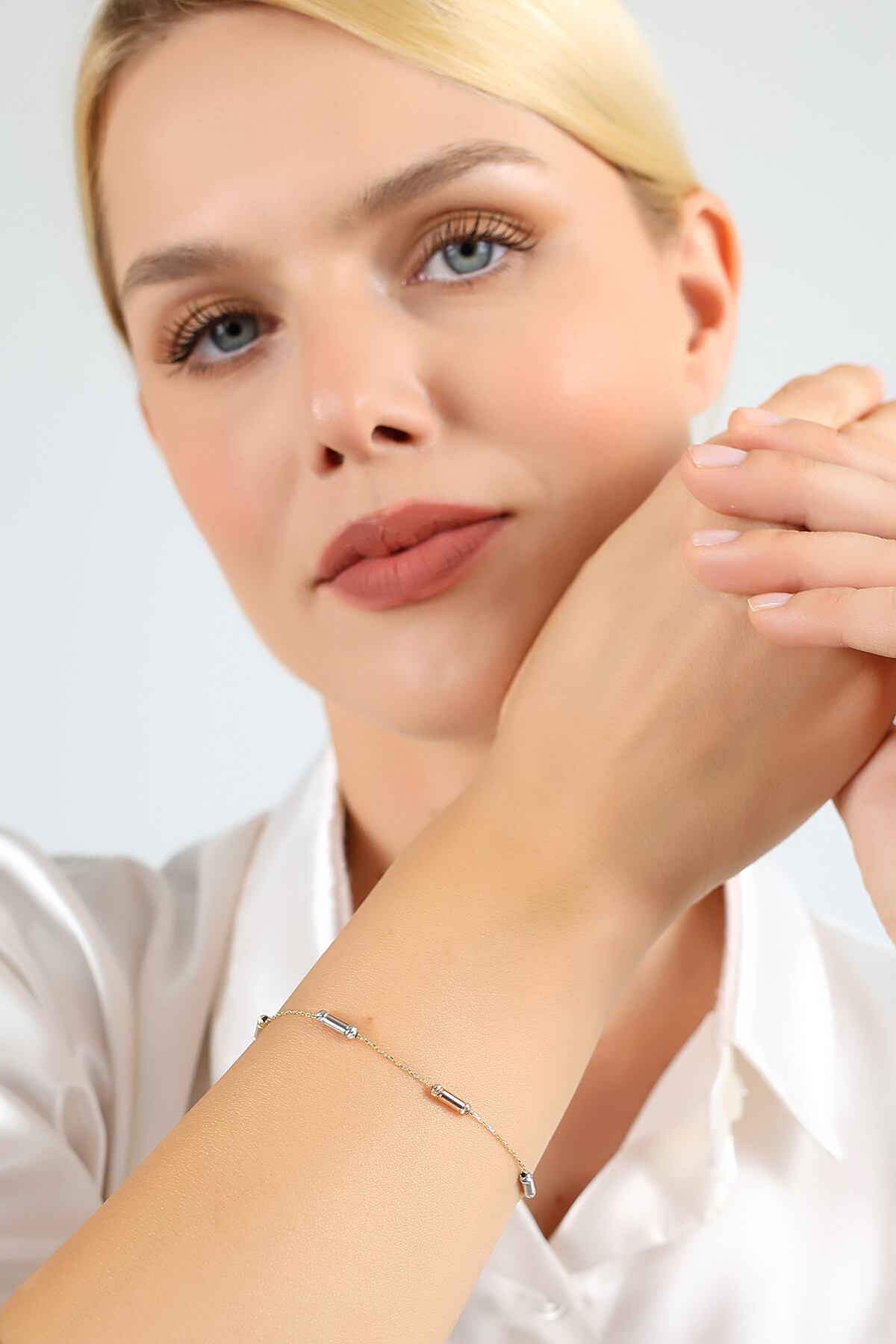 14 Ayar Altın Silindir Dorika Toplu Bileklik