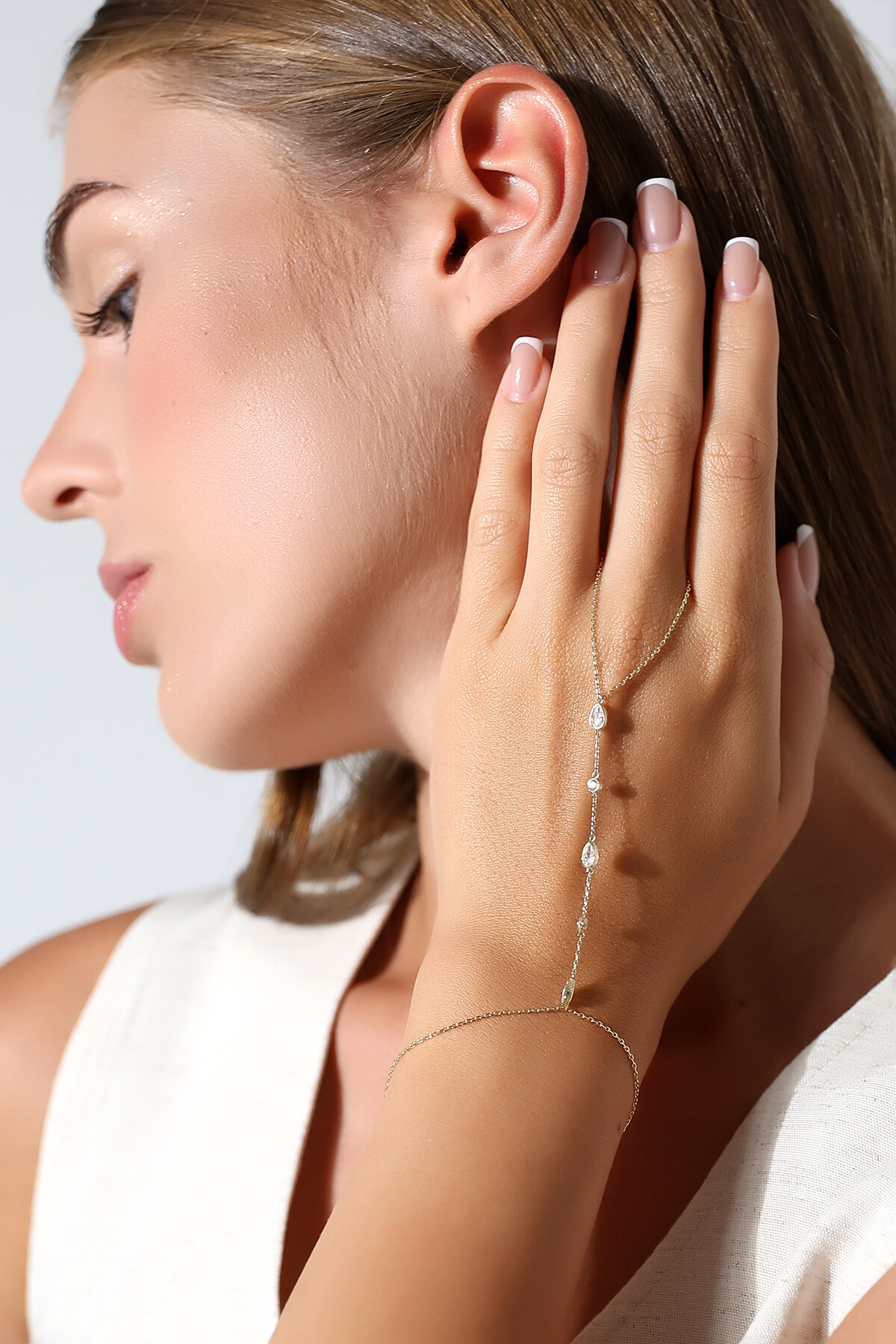 14 Ayar Altın Sıralı Damla ve Tektaş Şahmeran