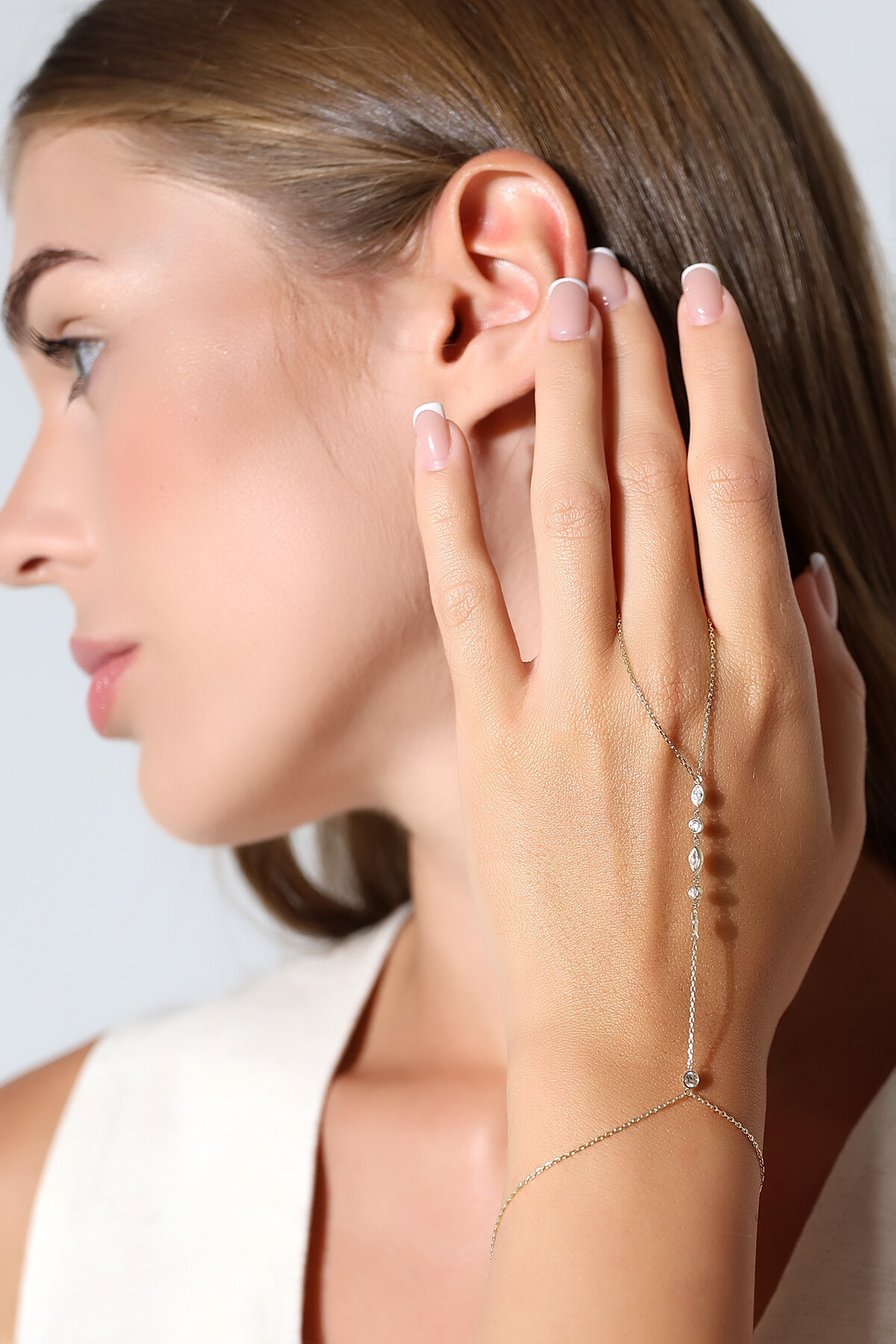 14 Ayar Altın Sıralı Damla ve Tektaş Şahmeran