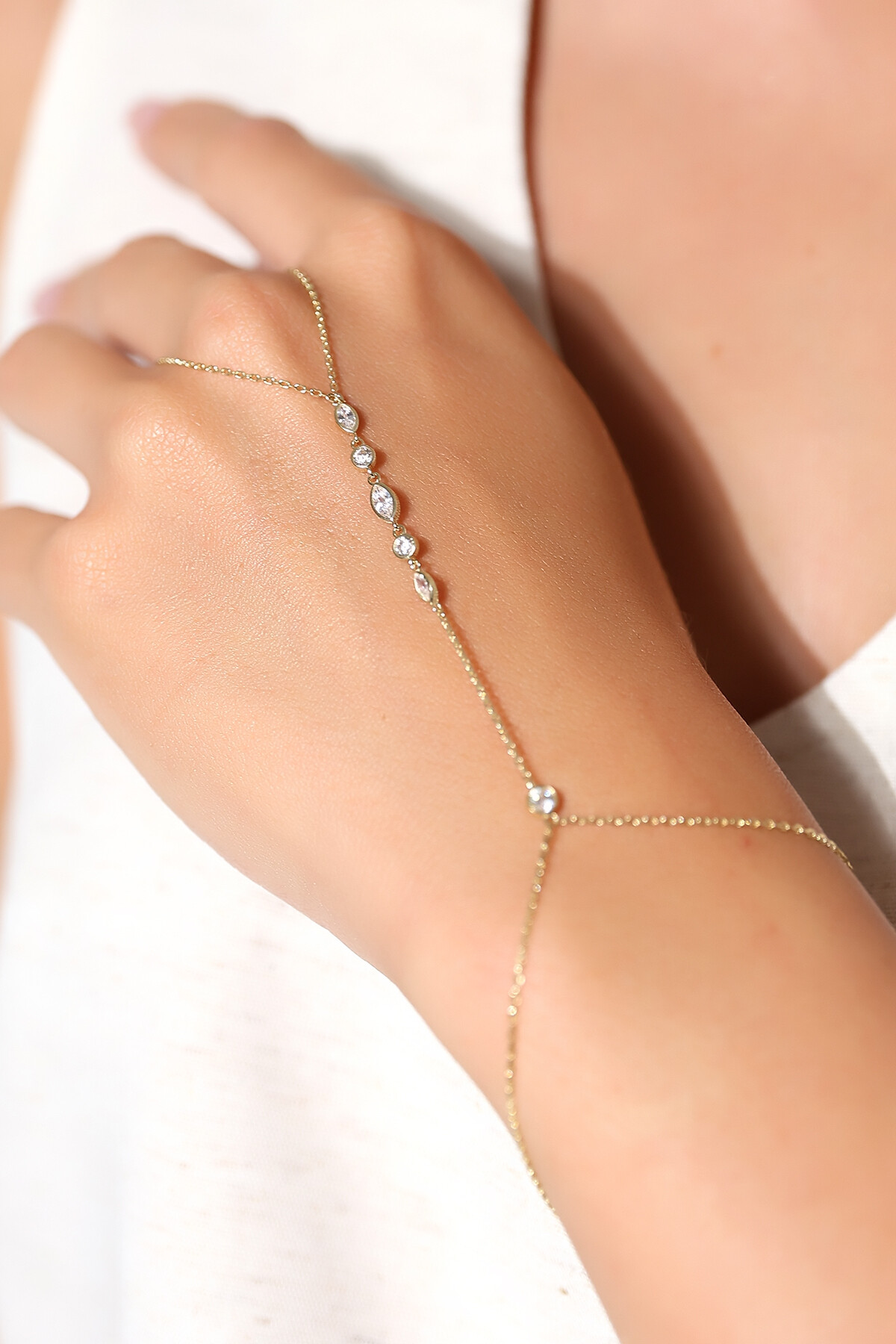 14 Ayar Altın Sıralı Damla ve Tektaş Şahmeran