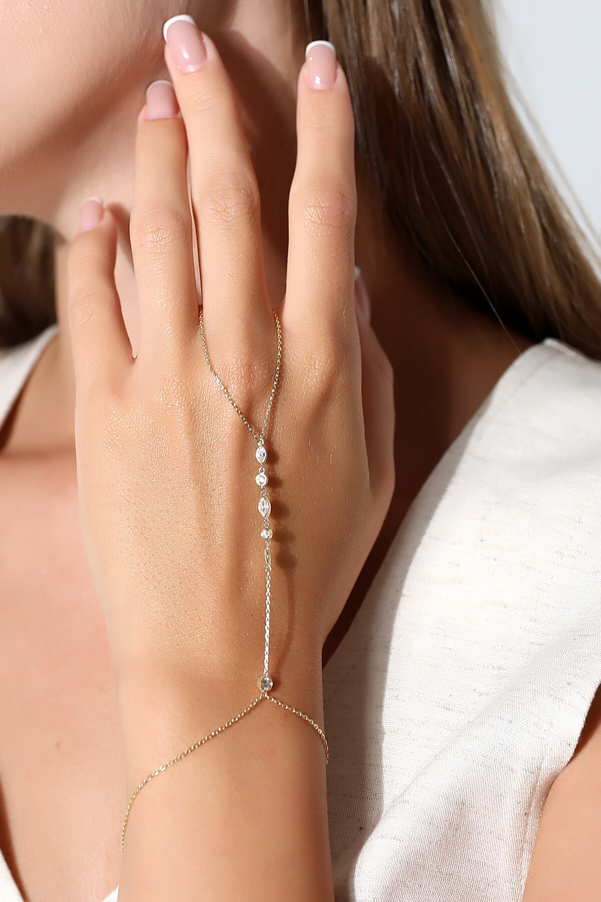 14 Ayar Altın Sıralı Damla ve Tektaş Şahmeran