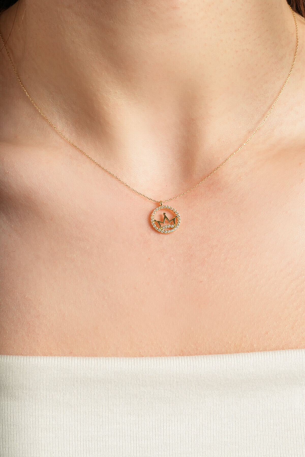 14 Ayar Altın Taç Kolye