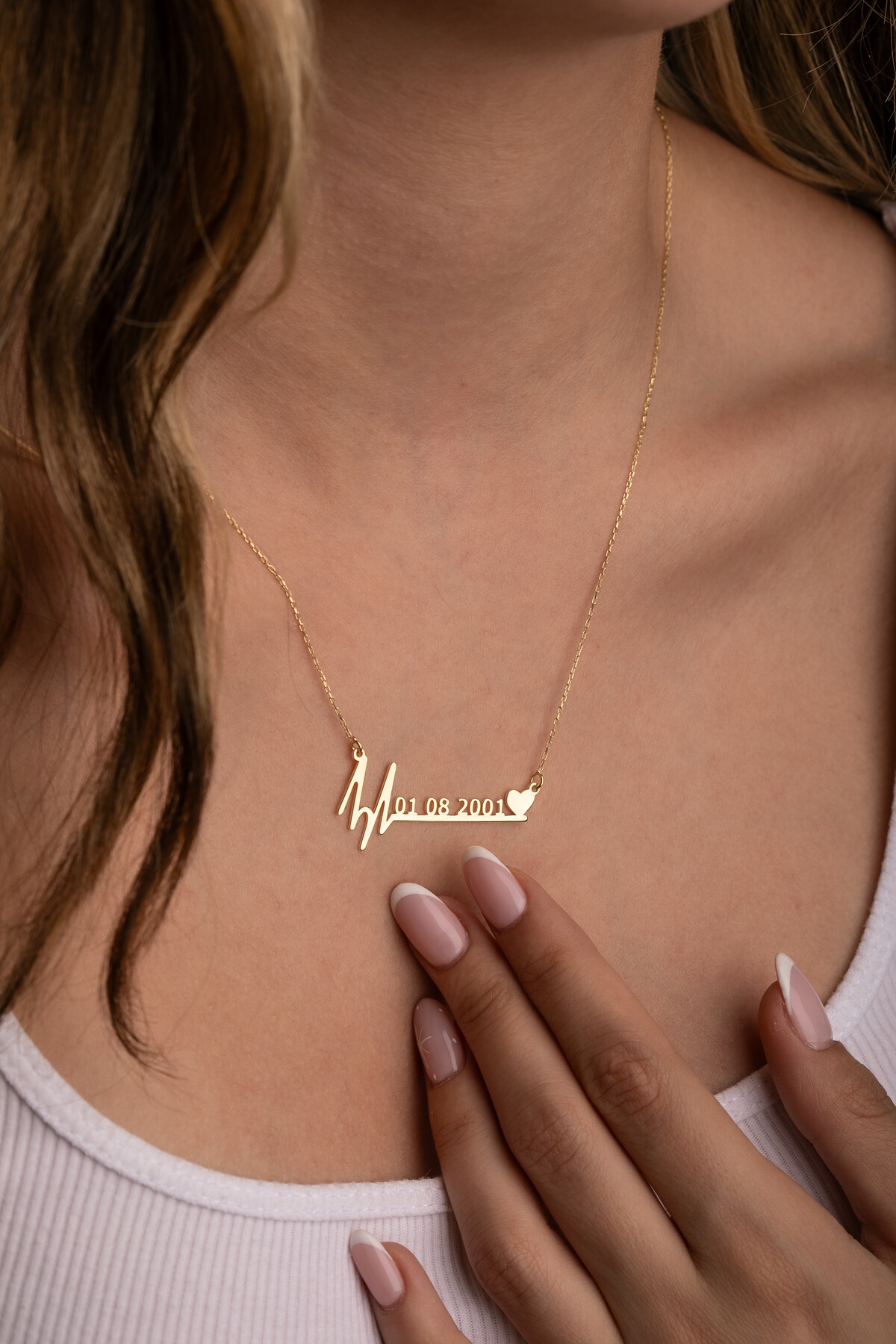 14 Ayar Altın Tarih Yazılı Kolye