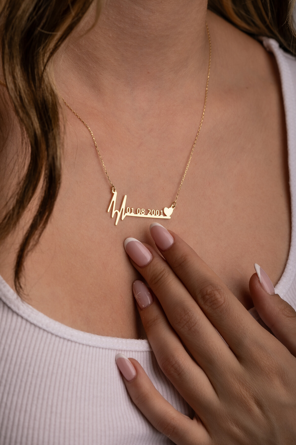 14 Ayar Altın Tarih Yazılı Kolye