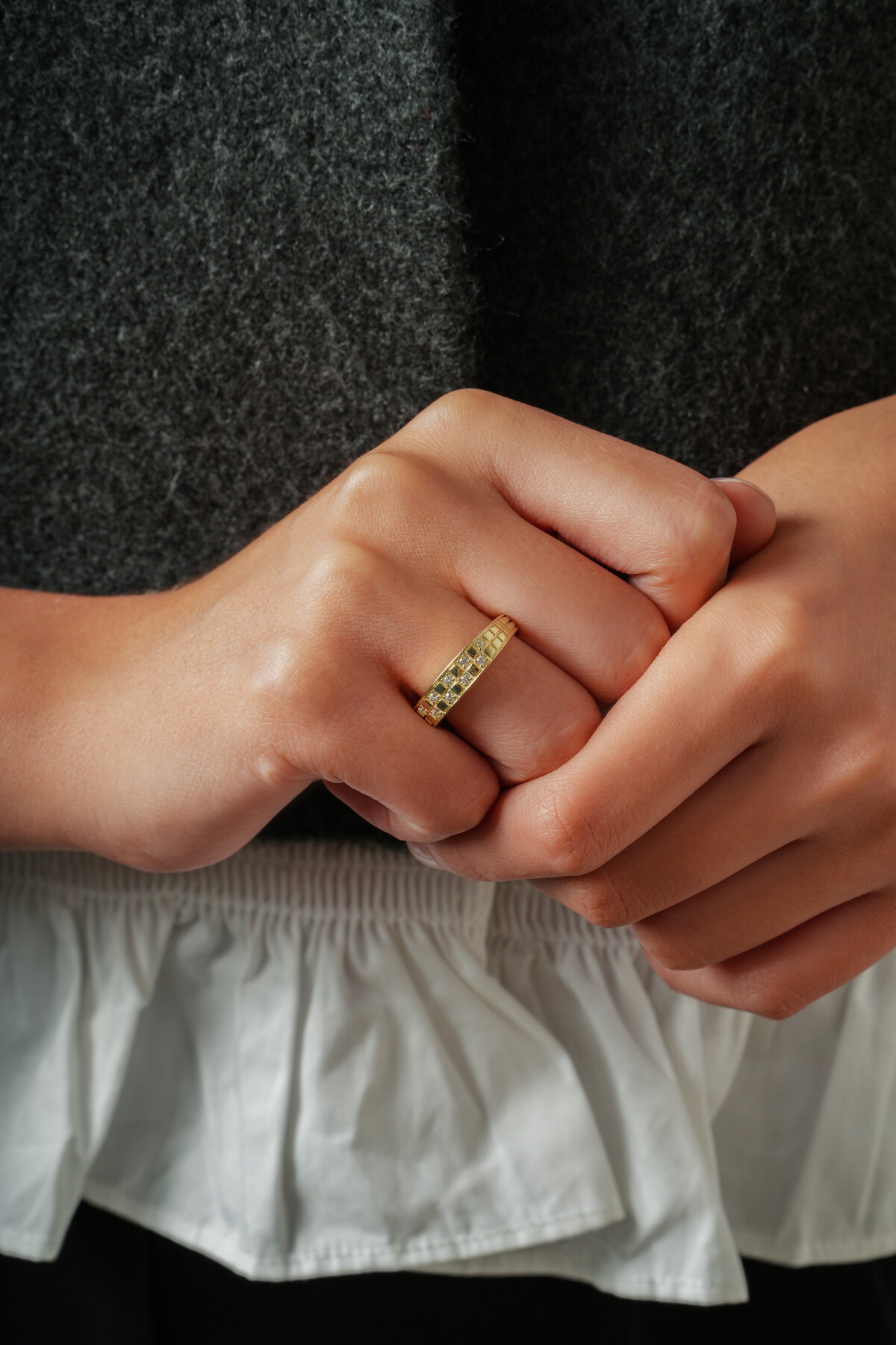 14 Ayar Altın Taşlı Yüzük