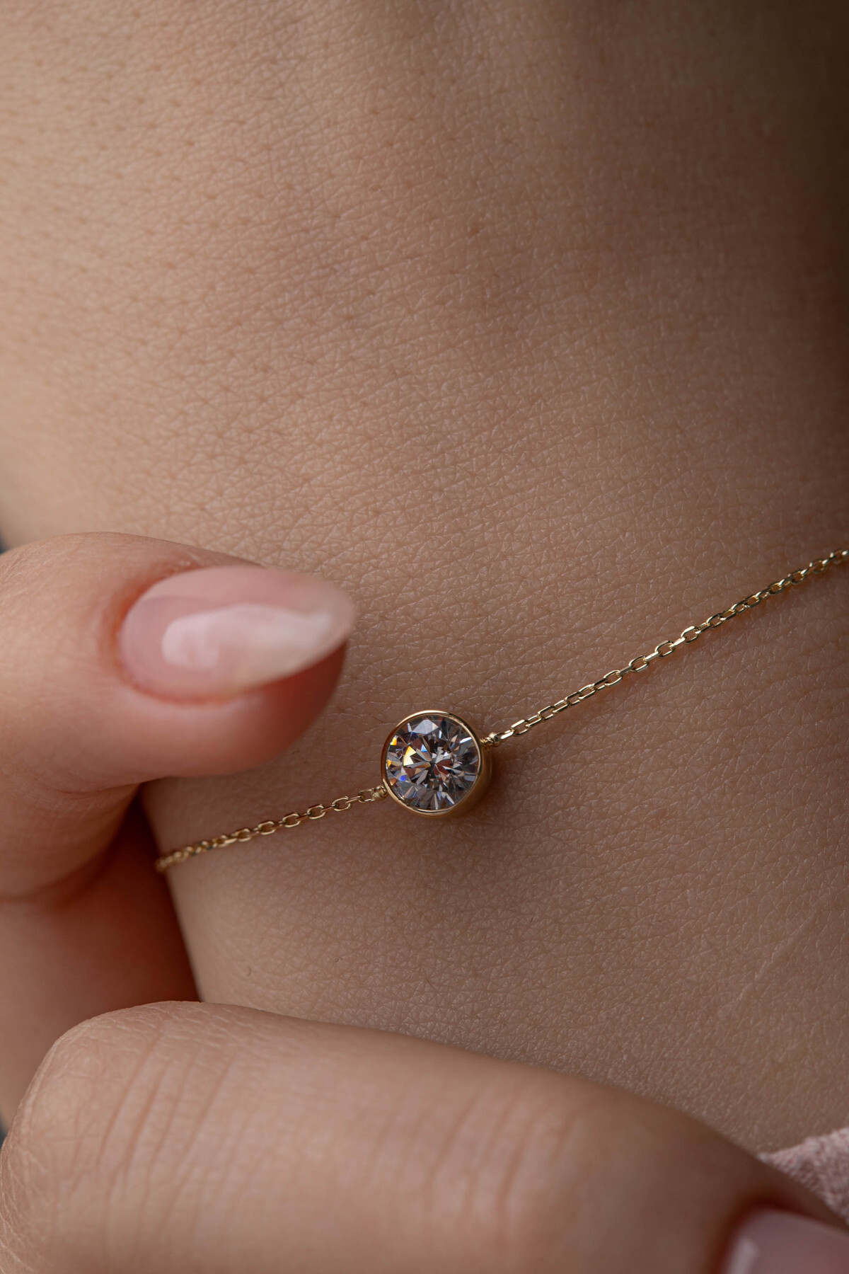 14 Ayar Altın Tektaş Bileklik