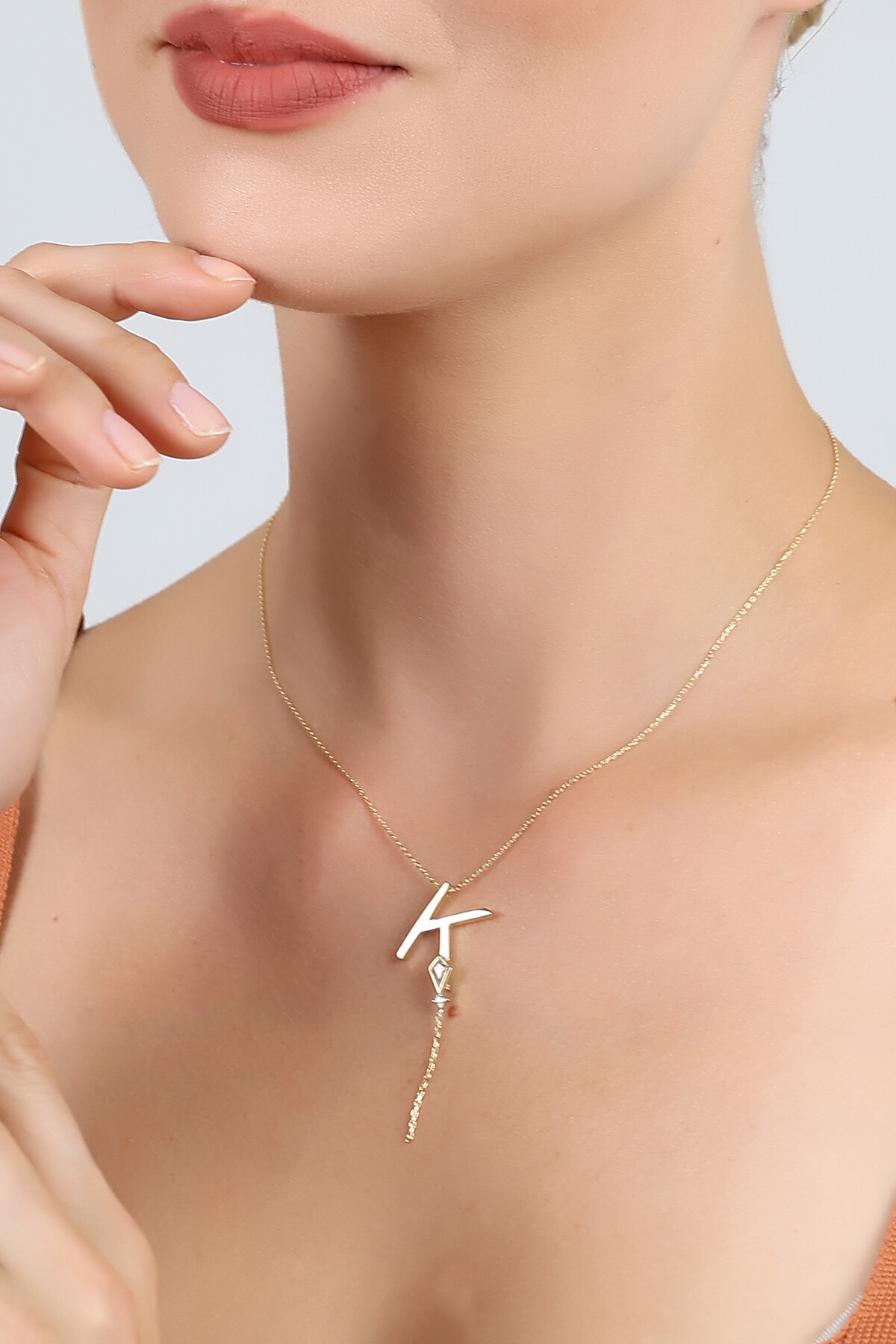 14 Ayar Altın Uçurtma  K Harfi Kolye