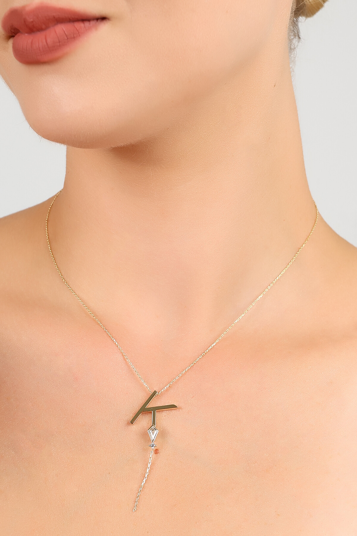 14 Ayar Altın Uçurtma  K Harfi Kolye