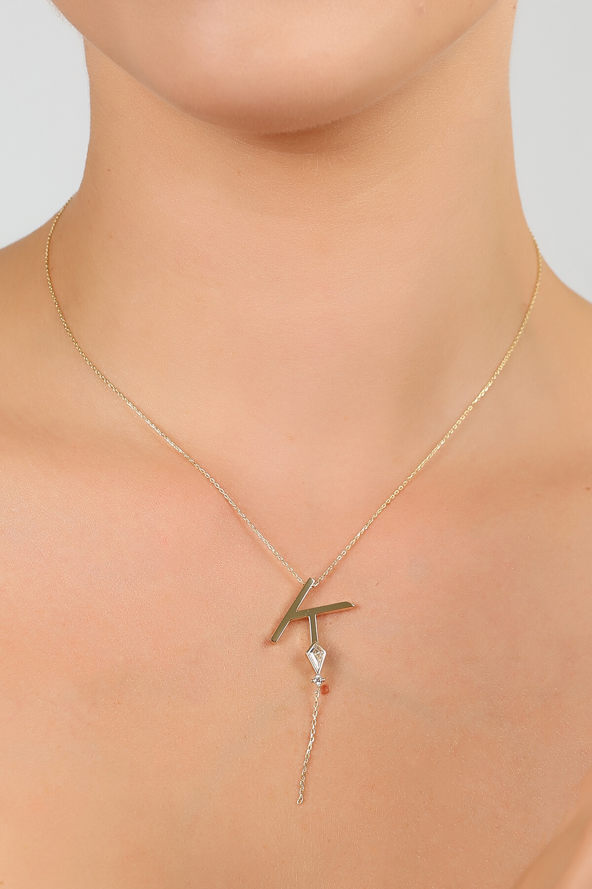 14 Ayar Altın Uçurtma  K Harfi Kolye