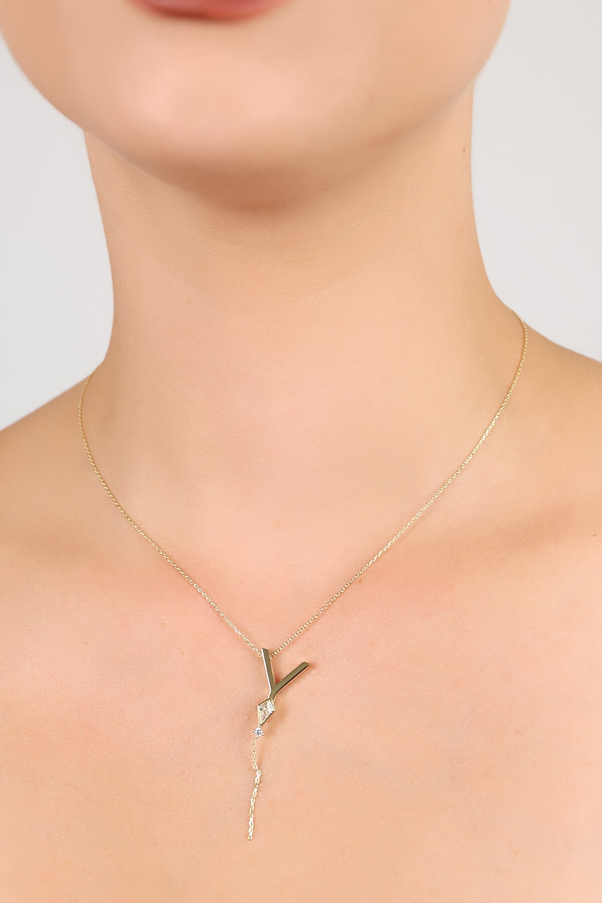 14 Ayar Altın Uçurtma  Y Harfi Kolye