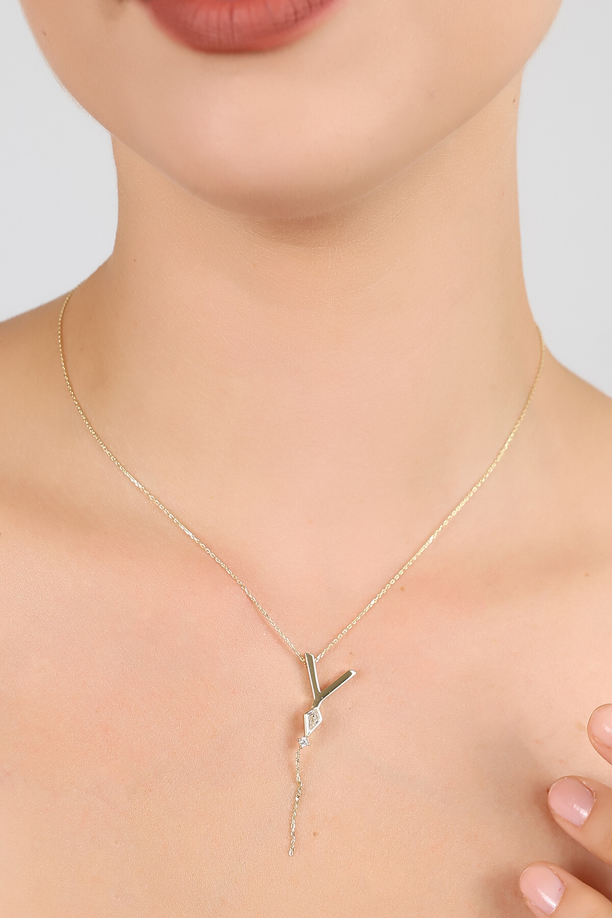 14 Ayar Altın Uçurtma  Y Harfi Kolye