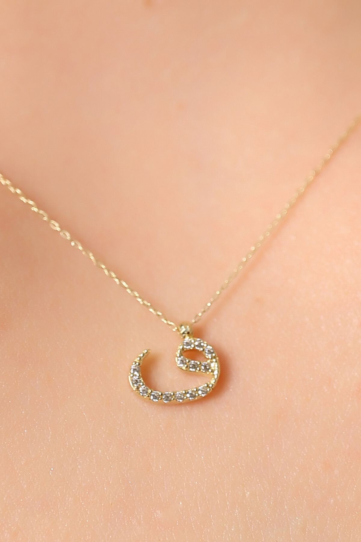 14 Ayar Altın Vav Kolye