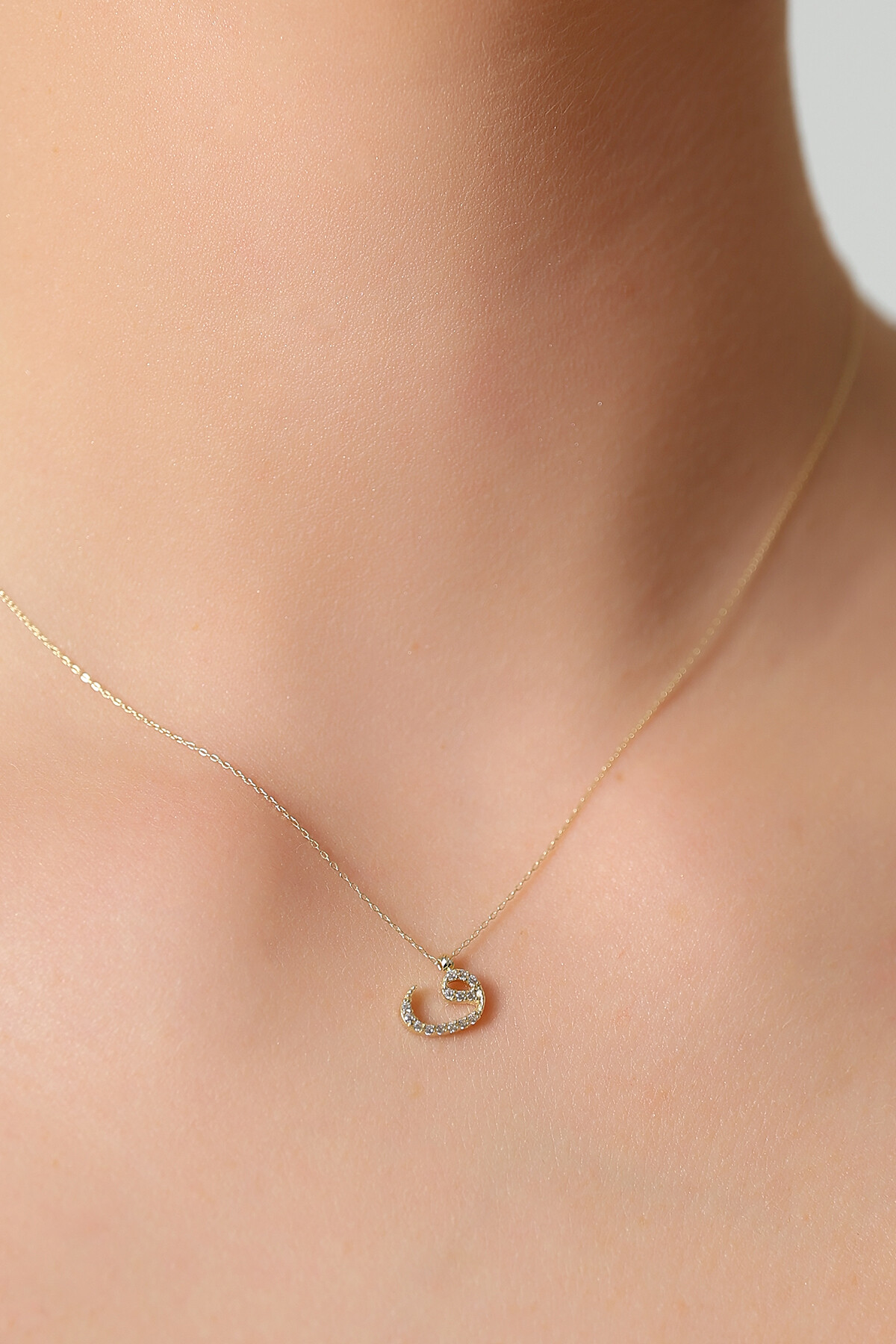 14 Ayar Altın Vav Kolye