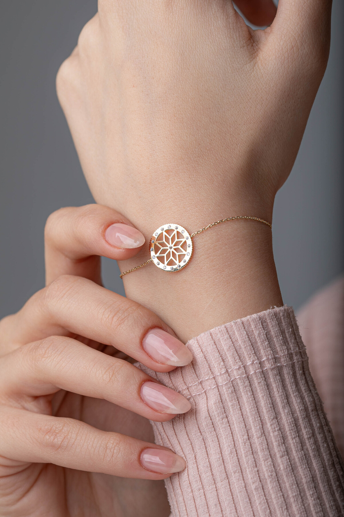 14 Ayar Altın Yaşam Çiçeği Bileklik