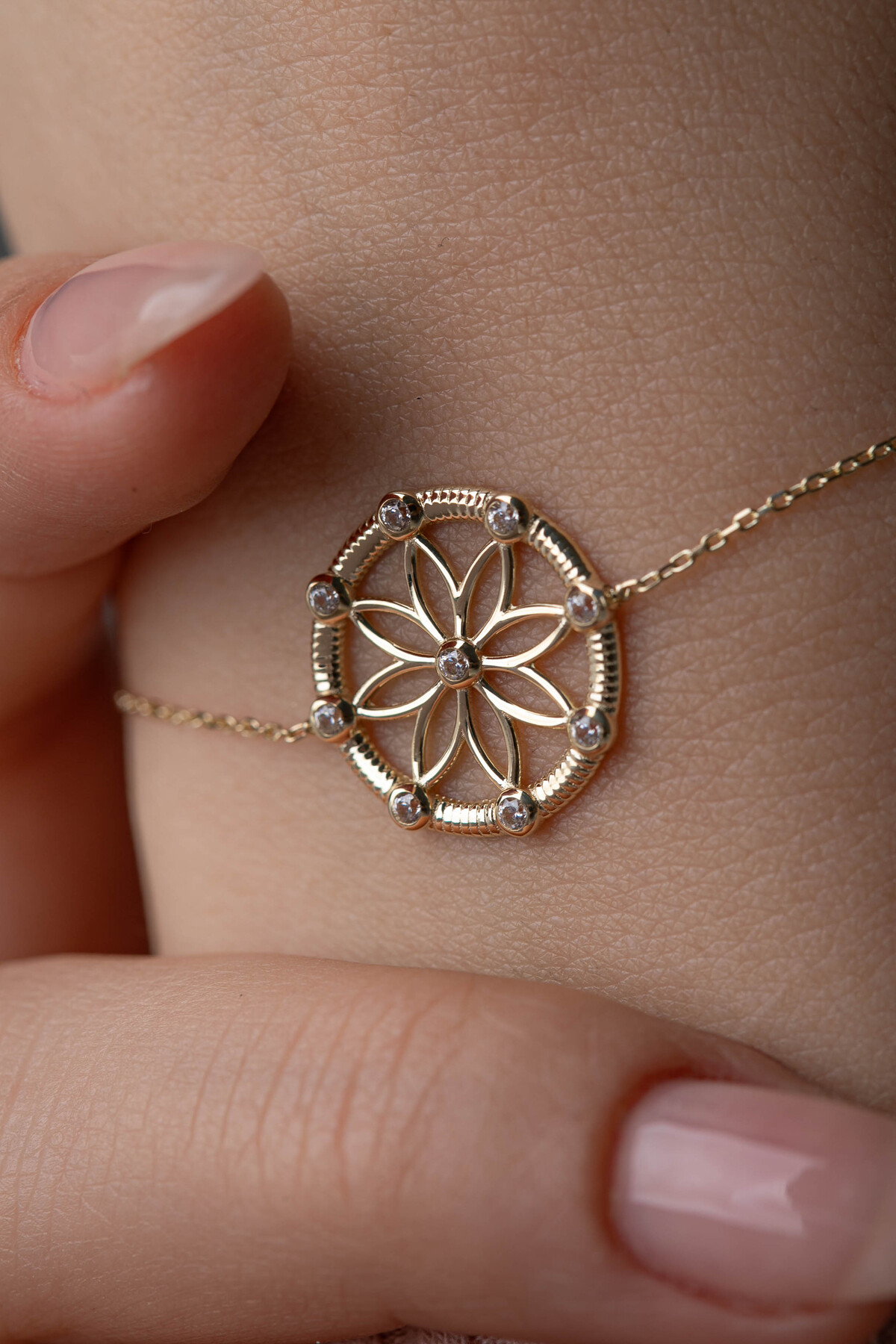 14 Ayar Altın Yaşam Çiçeği Bileklik