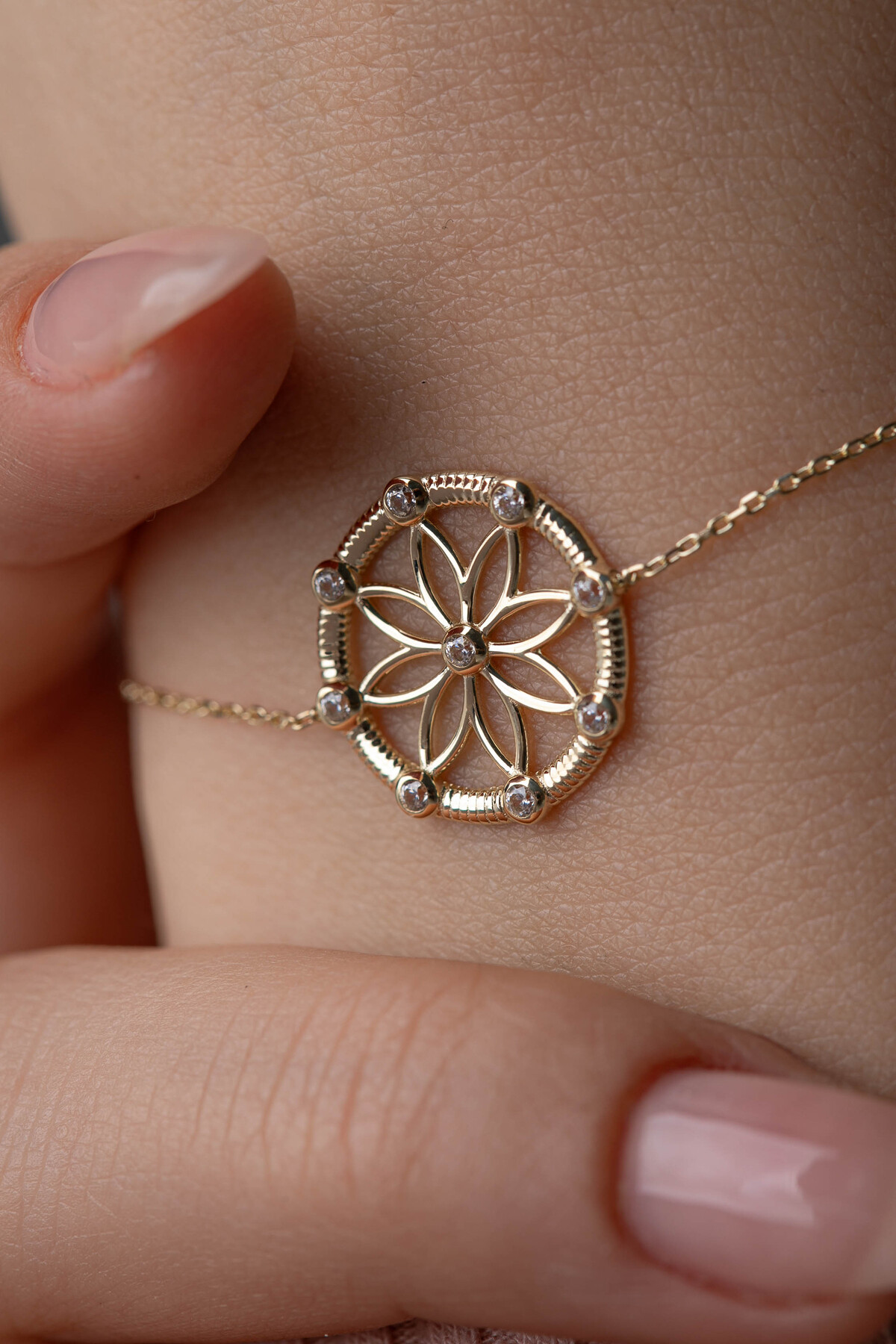 14 Ayar Altın Yaşam Çiçeği Bileklik