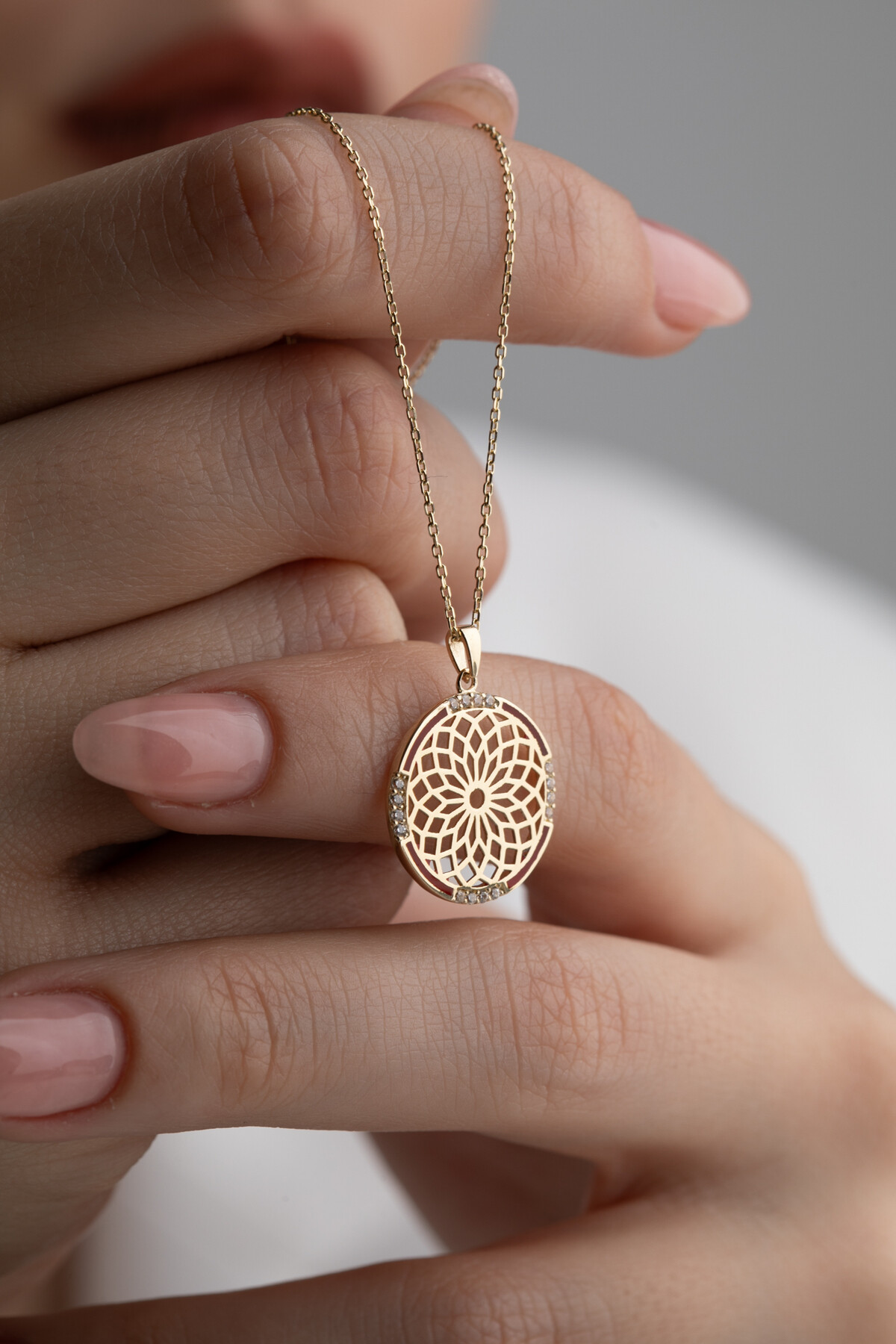 14 Ayar Altın Yaşam Çiçeği Kolye