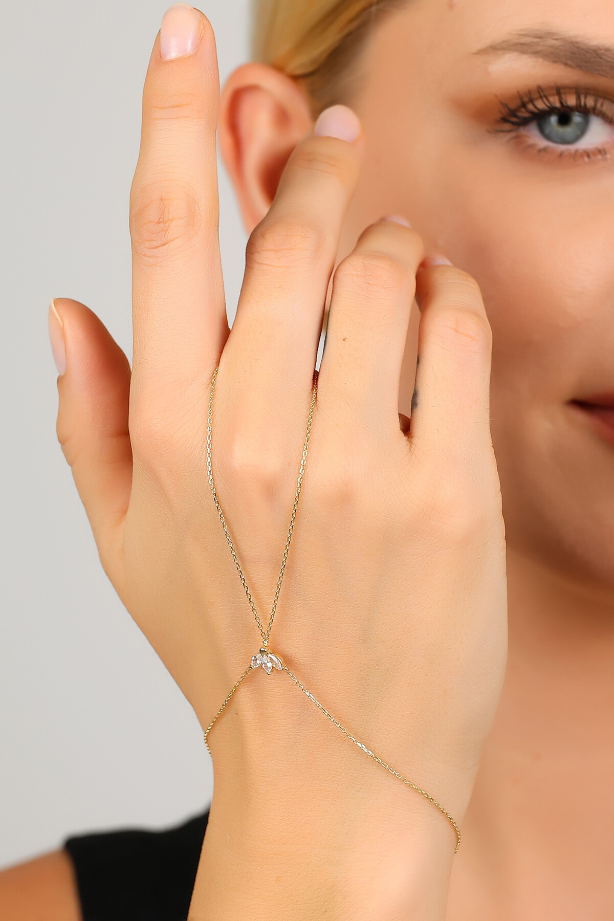 14 Ayar Altın Yeşil Lotus Kişiselleştirilebilir Taşlı Şahmeran