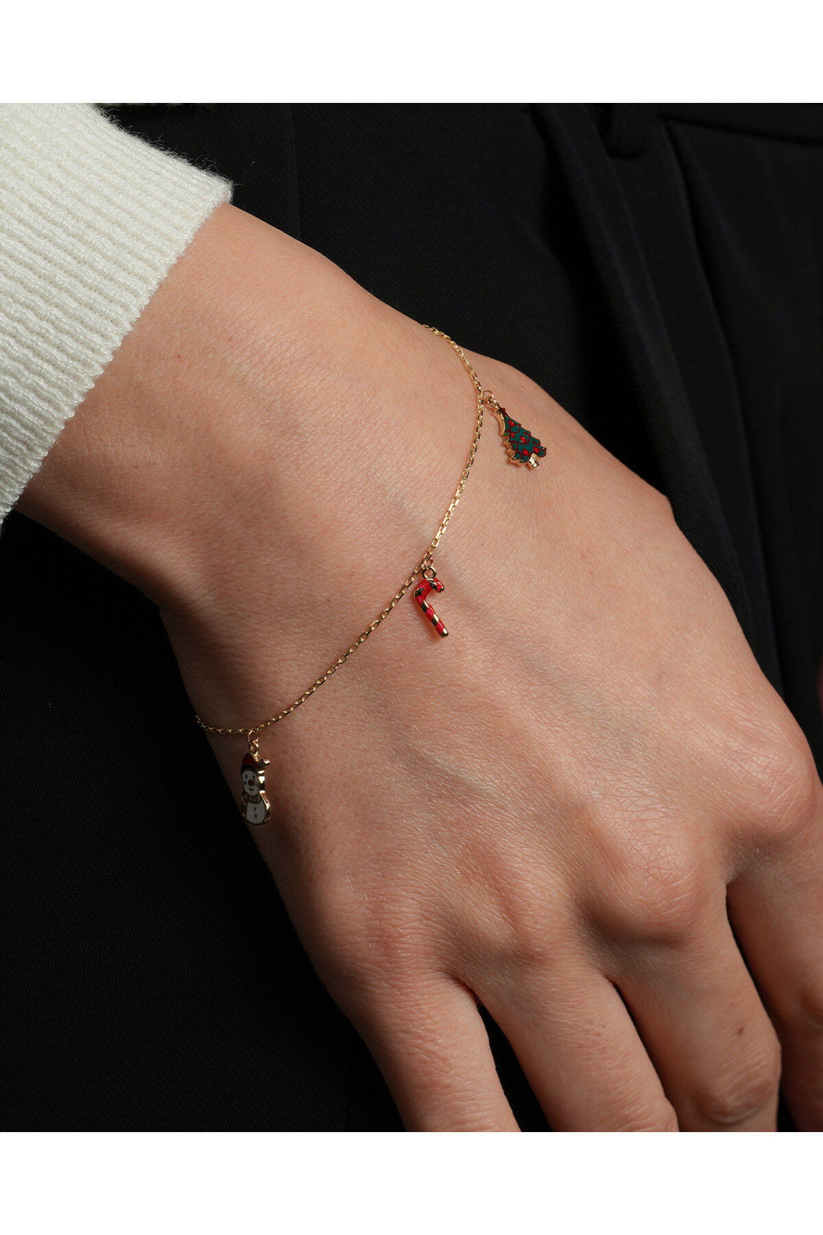 14 Ayar Altın Yılbaşı Charm Bileklik