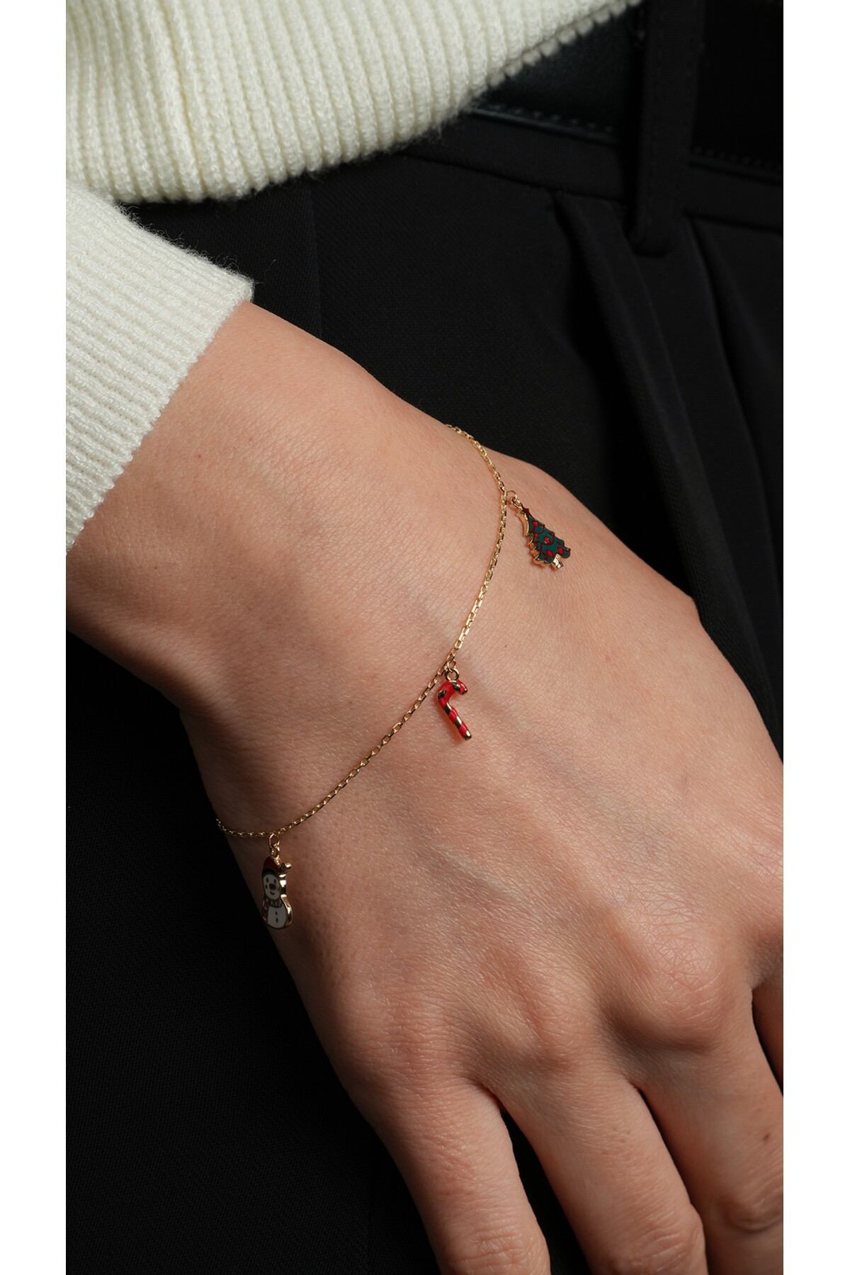 14 Ayar Altın Yılbaşı Charm Bileklik