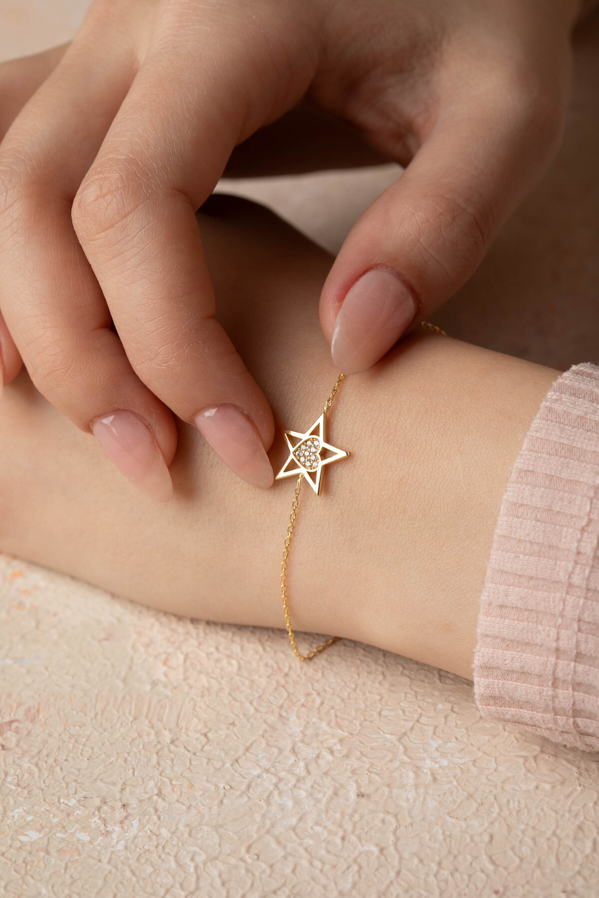 14 Ayar Altın Yıldız Bileklik