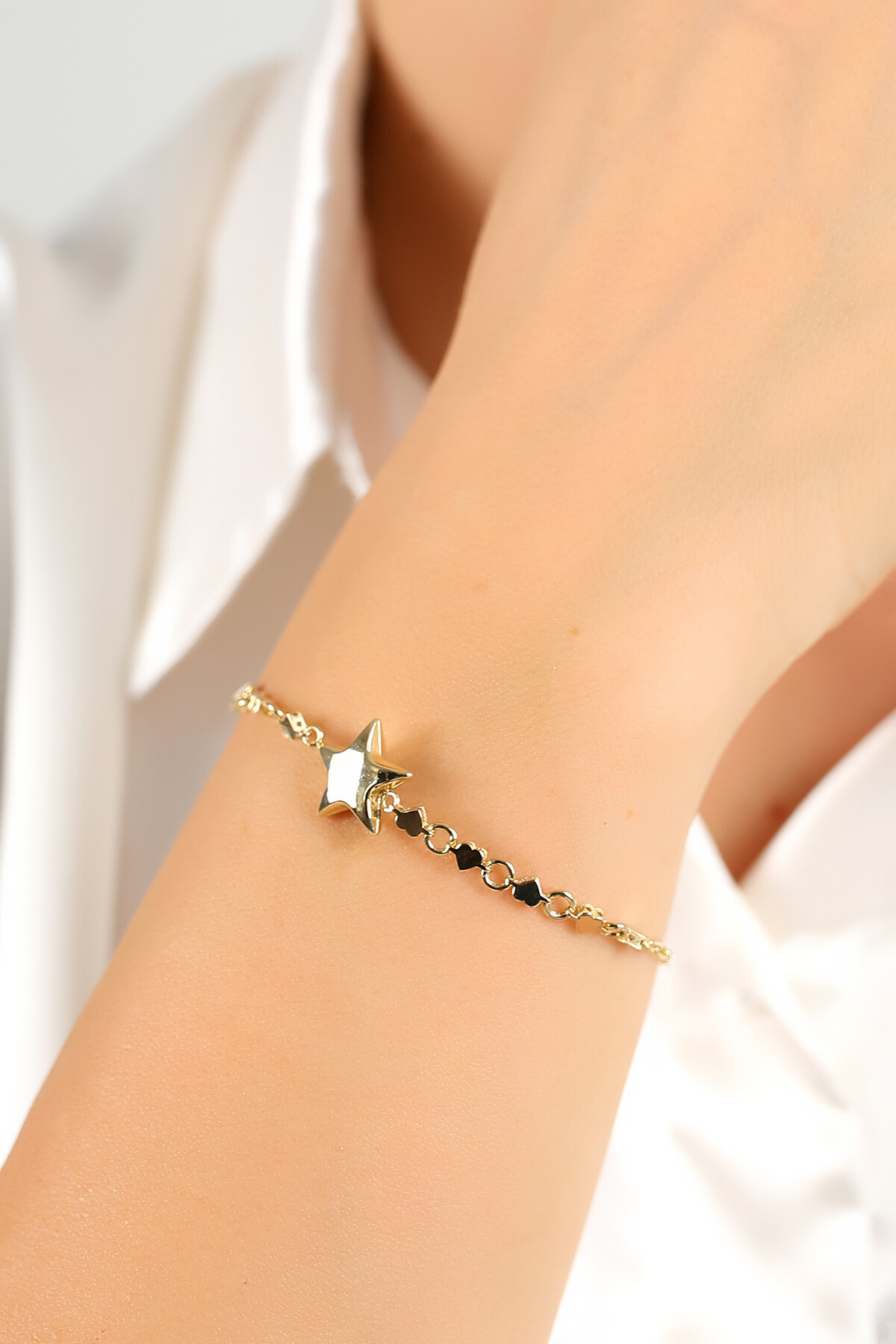 14 Ayar Altın Yıldız Bileklik