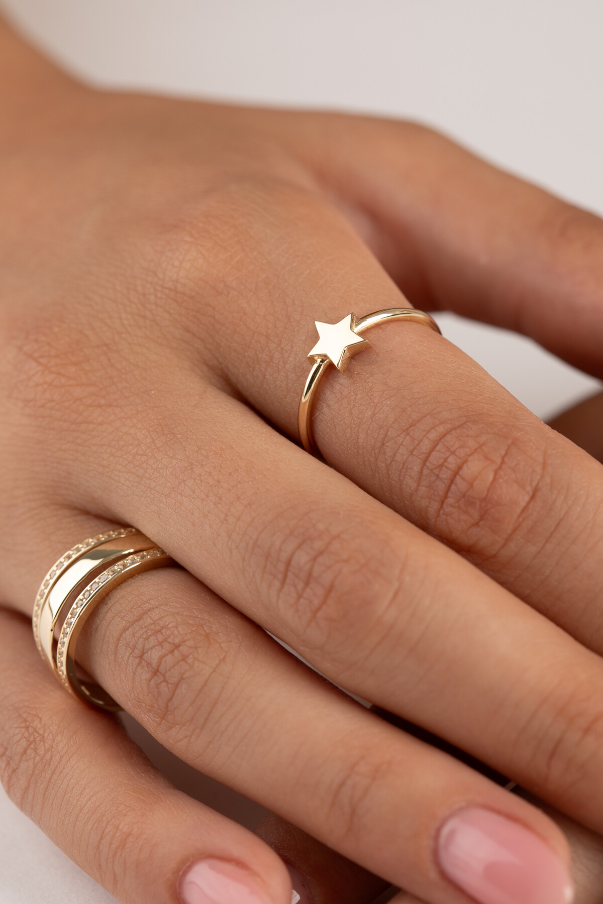 14 Ayar Altın Yıldız Yüzük