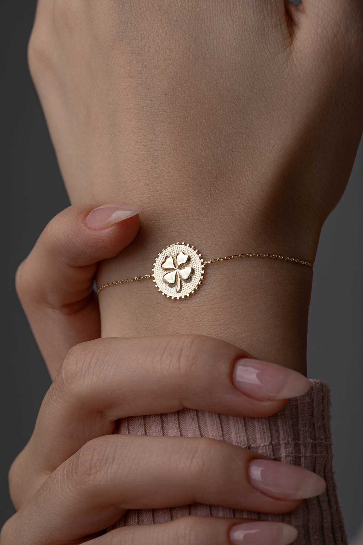 14 Ayar Altın Yonca Bileklik