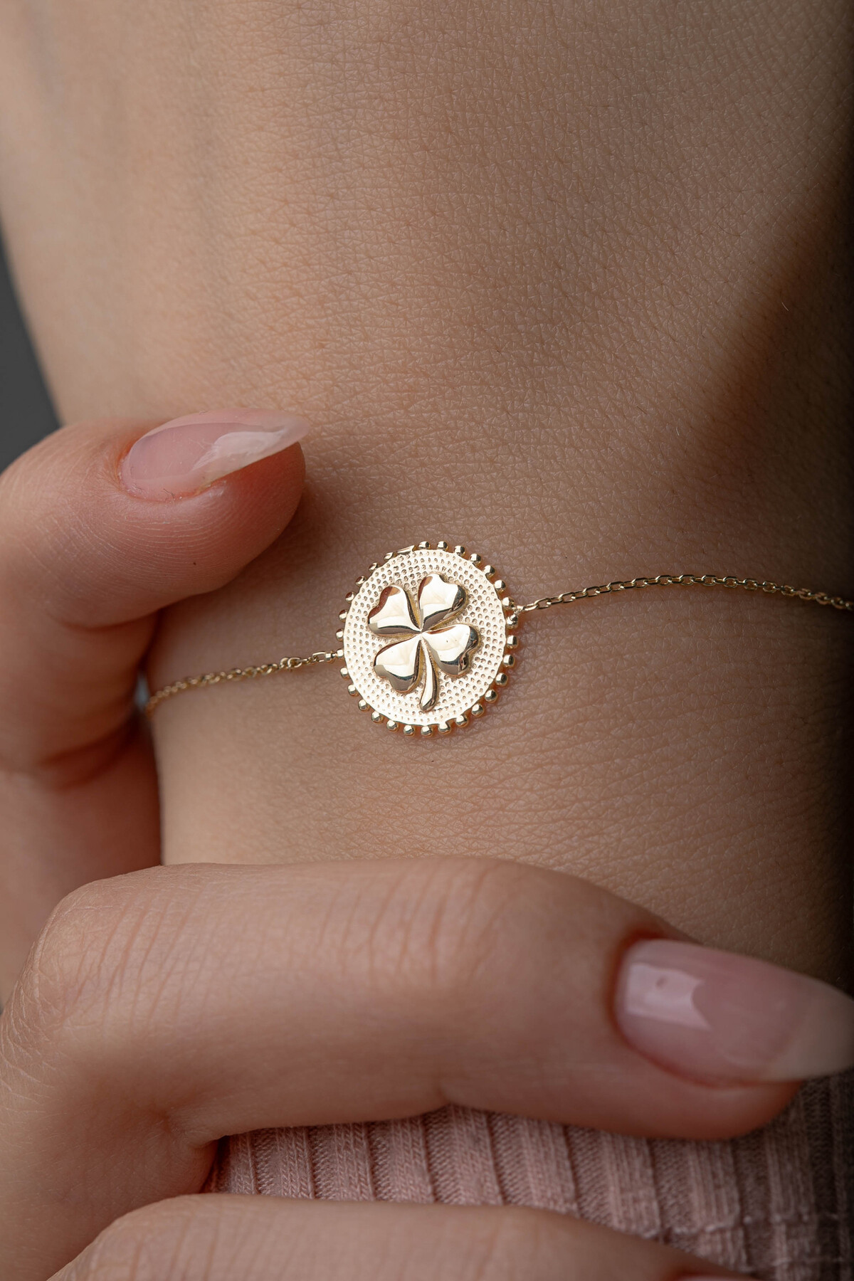 14 Ayar Altın Yonca Bileklik