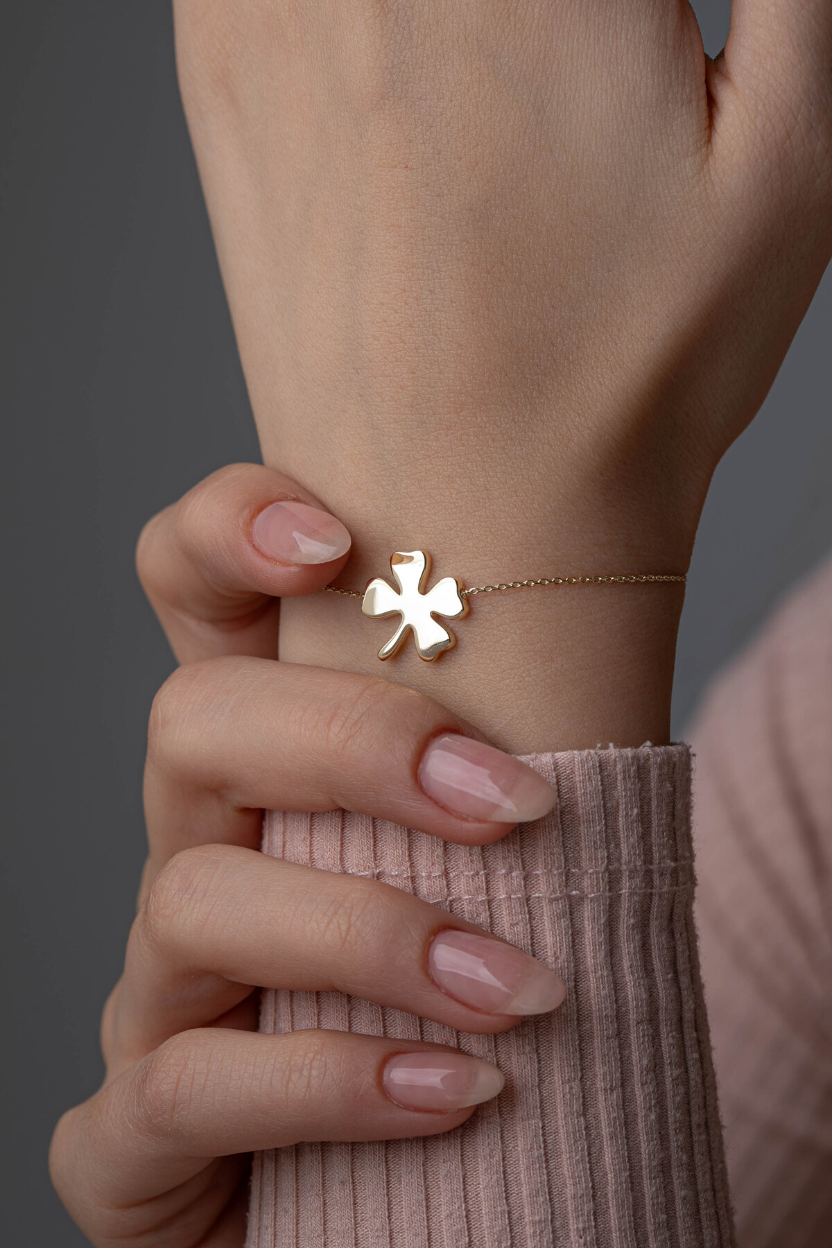 14 Ayar Altın Yonca Bileklik