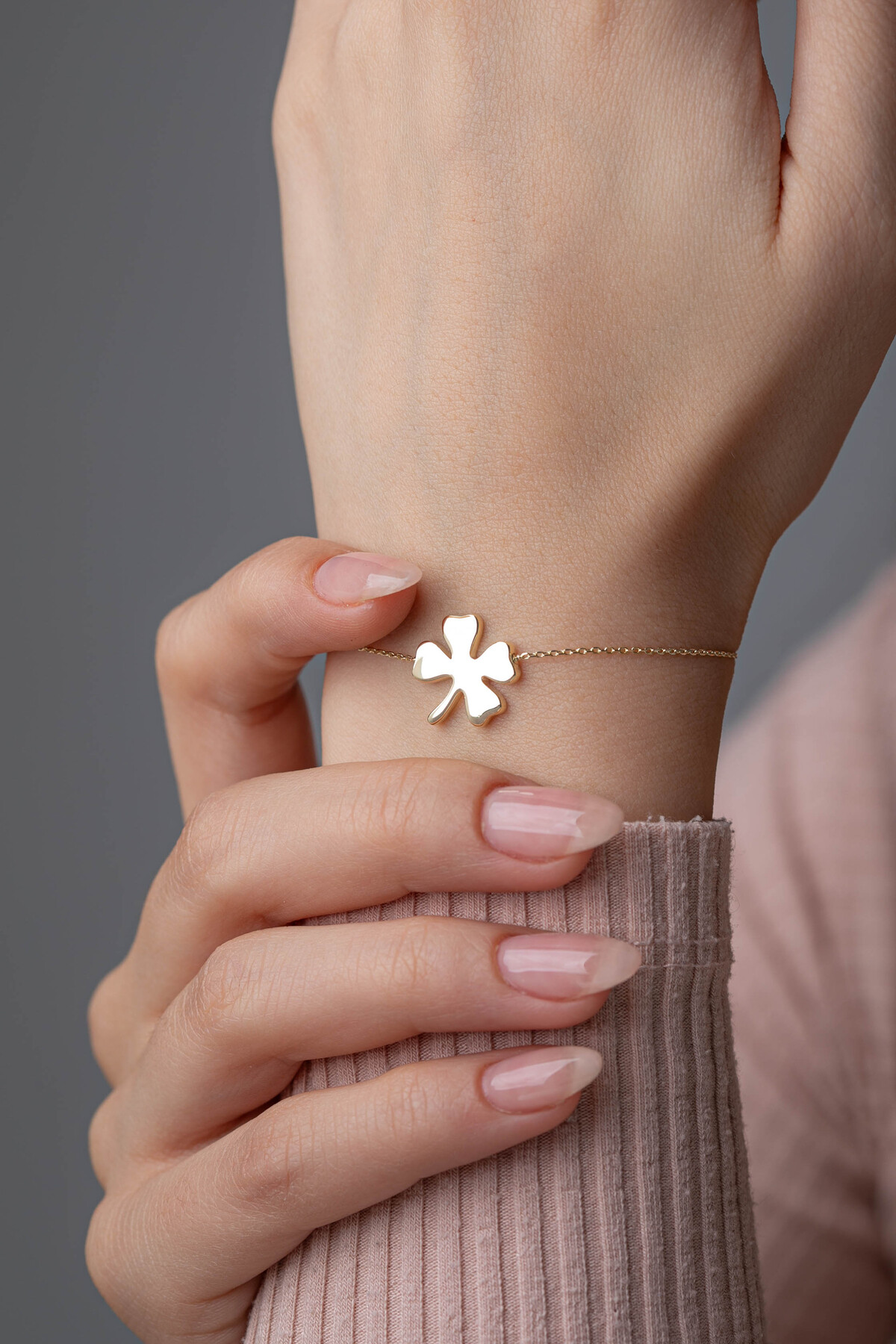 14 Ayar Altın Yonca Bileklik