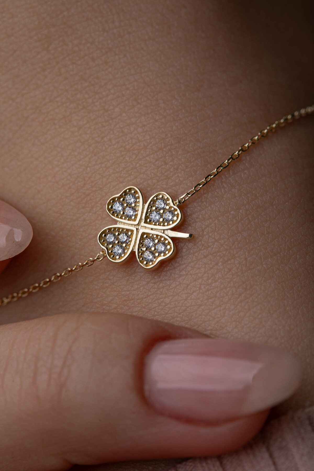 14 Ayar Altın Yonca Bileklik