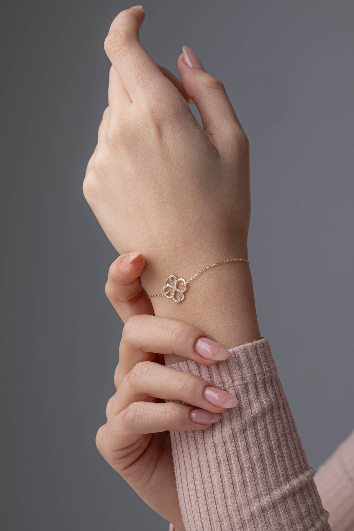 14 Ayar Altın Yonca Bileklik