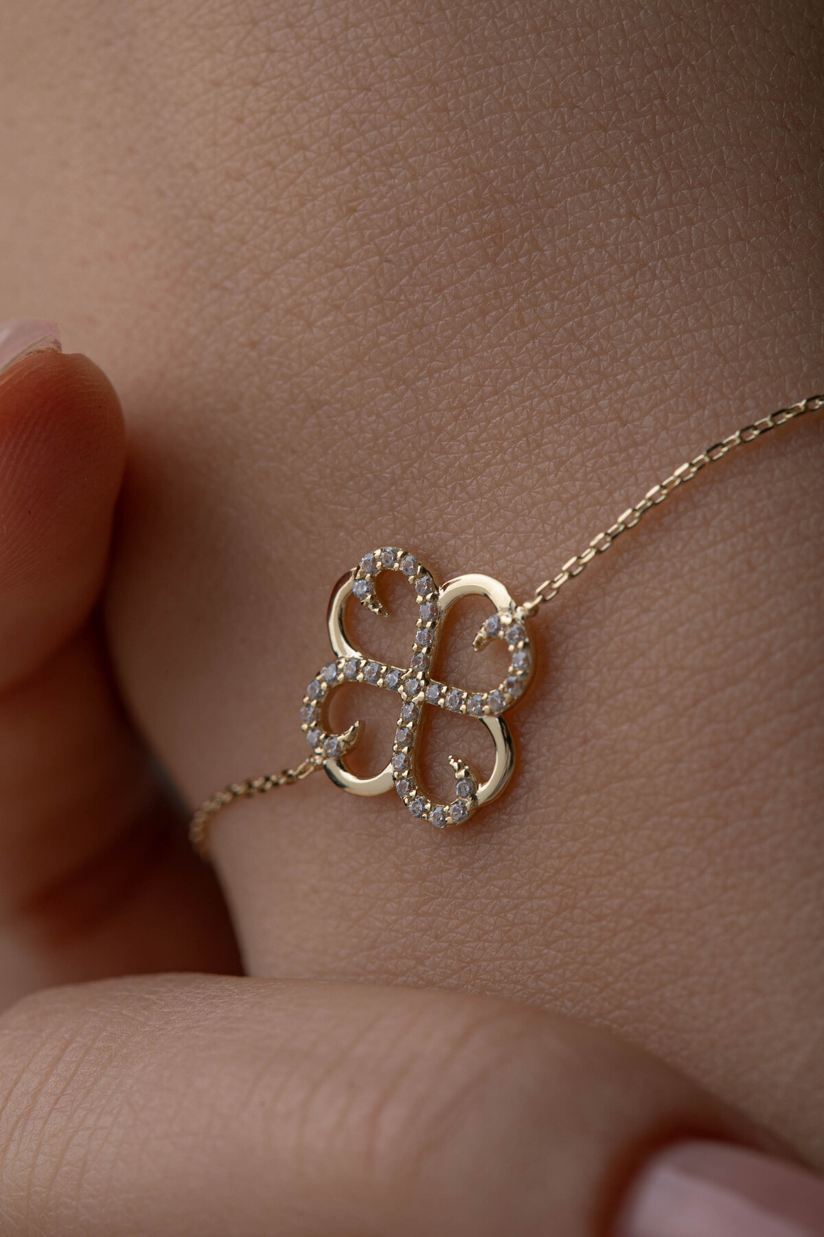 14 Ayar Altın Yonca Bileklik