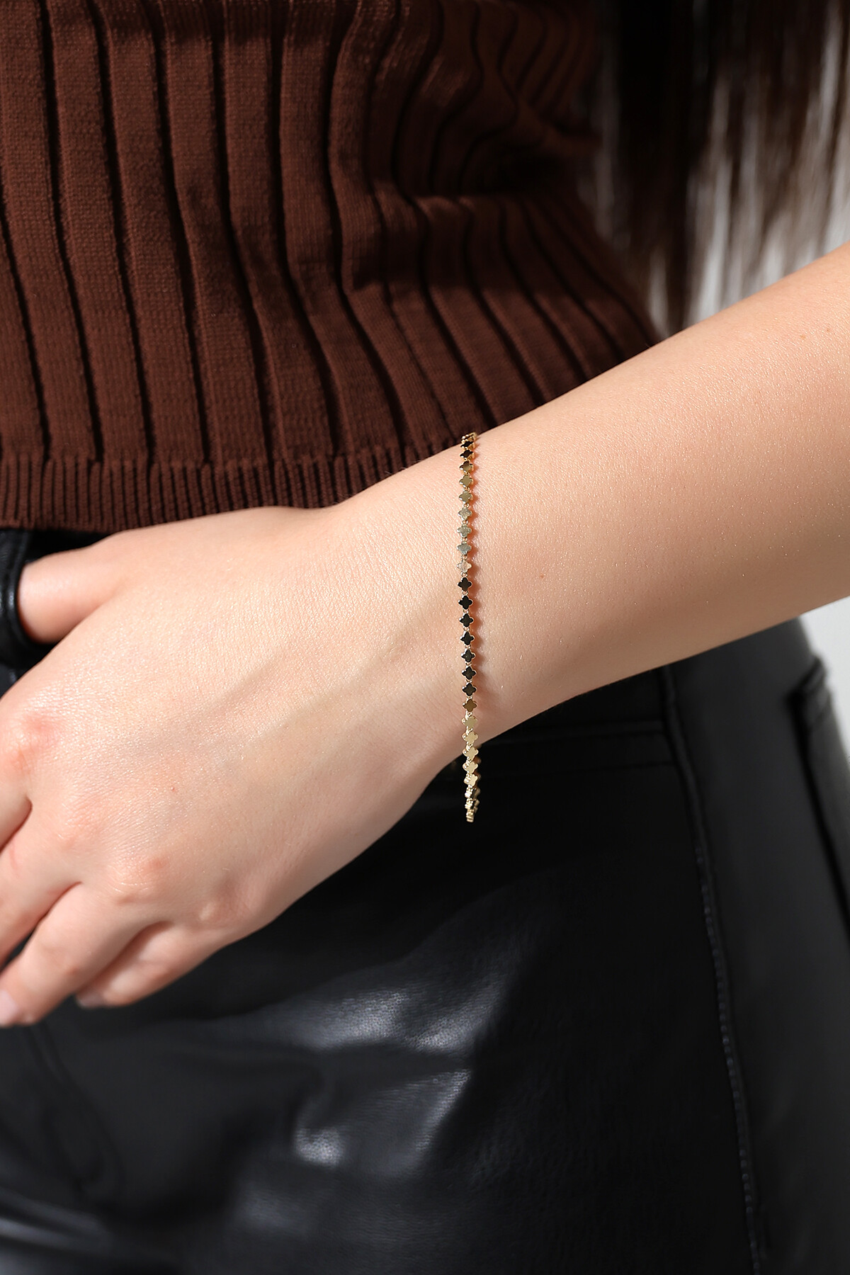 14 Ayar Altın Yonca Bileklik